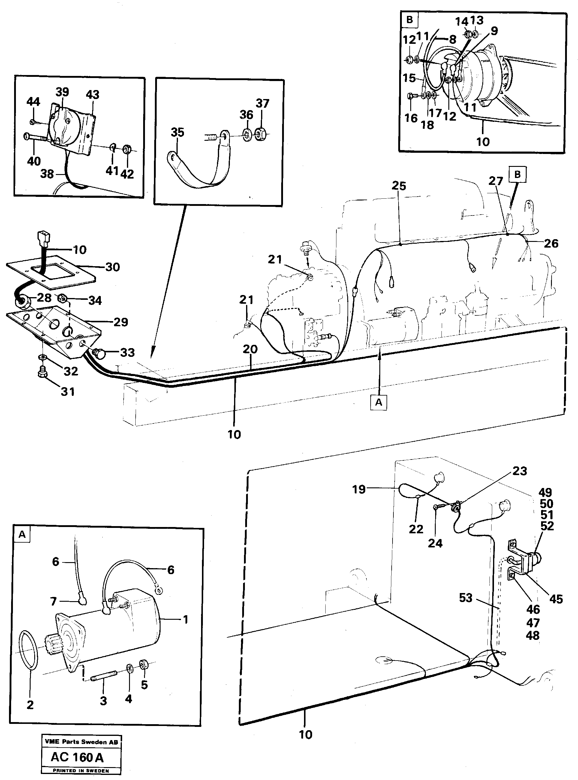 Схема запчастей Volvo L70 - 21667 Electric system rear L70 L70 S/N 7401- / 60501- USA