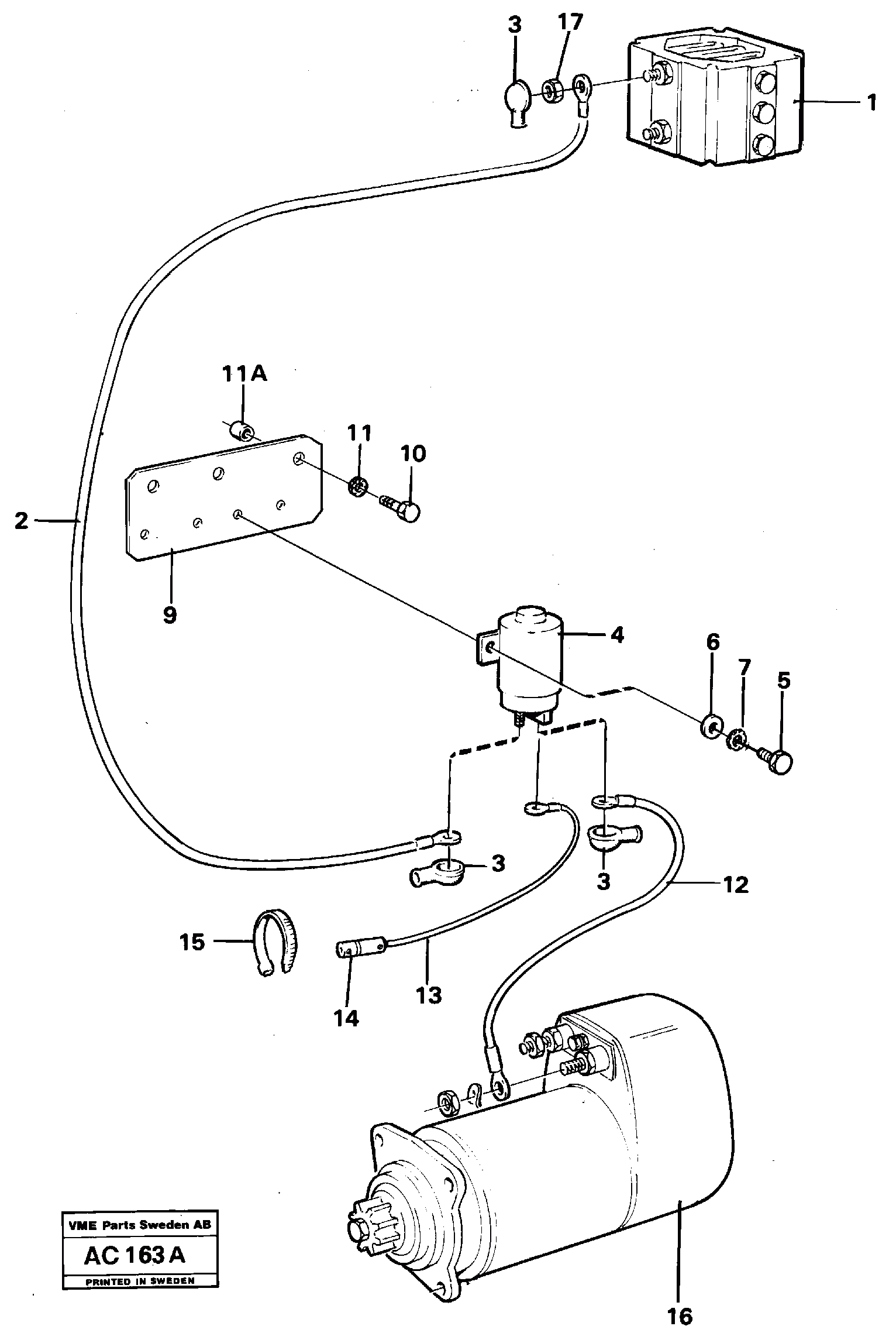 Схема запчастей Volvo L70 - 41554 Starter element with fitting parts L70 L70 S/N 7401- / 60501- USA