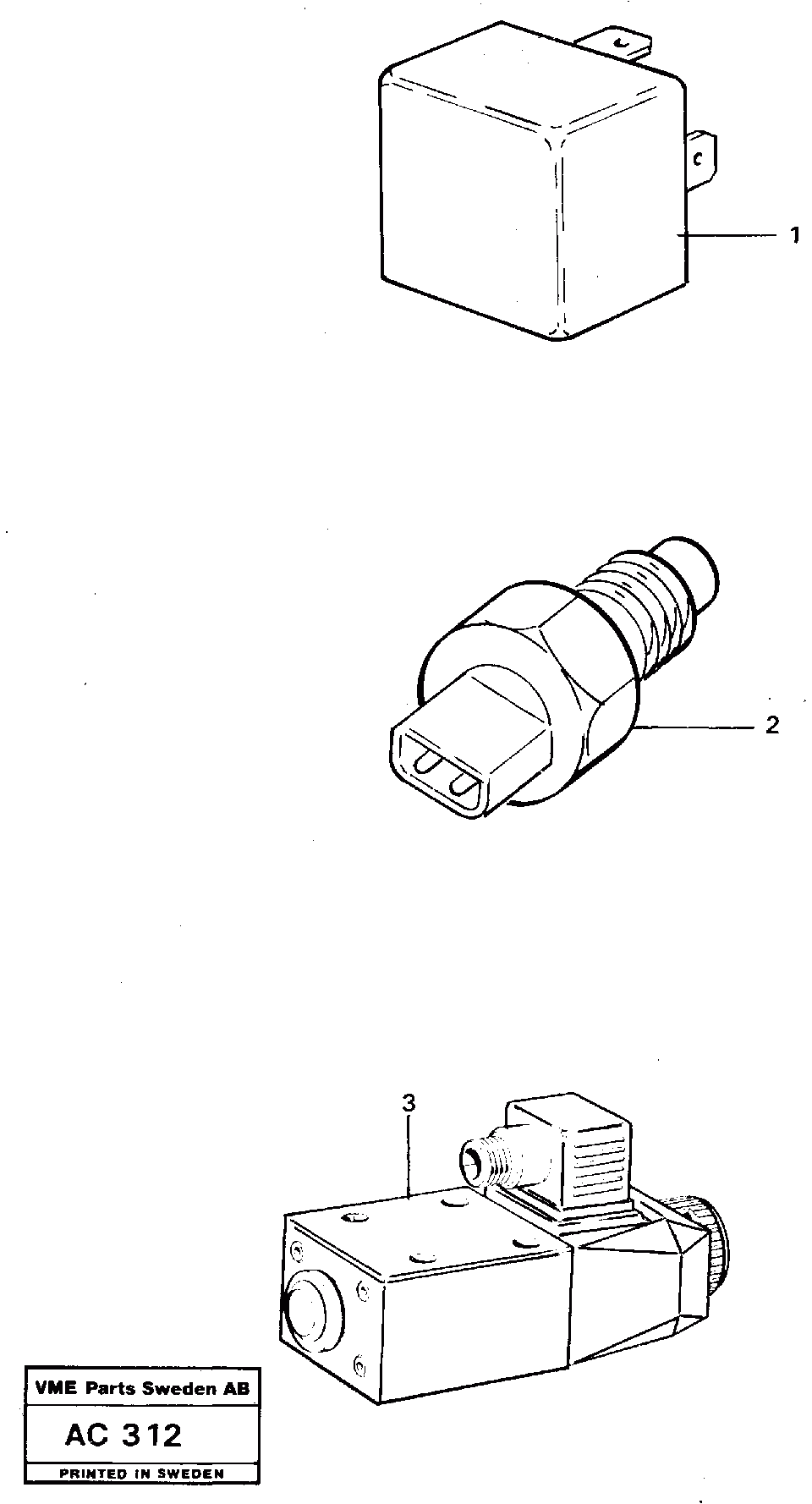 Схема запчастей Volvo L70 - 21378 Relays, sensors and solenoid valves. Referens list L70 L70 S/N 7401- / 60501- USA