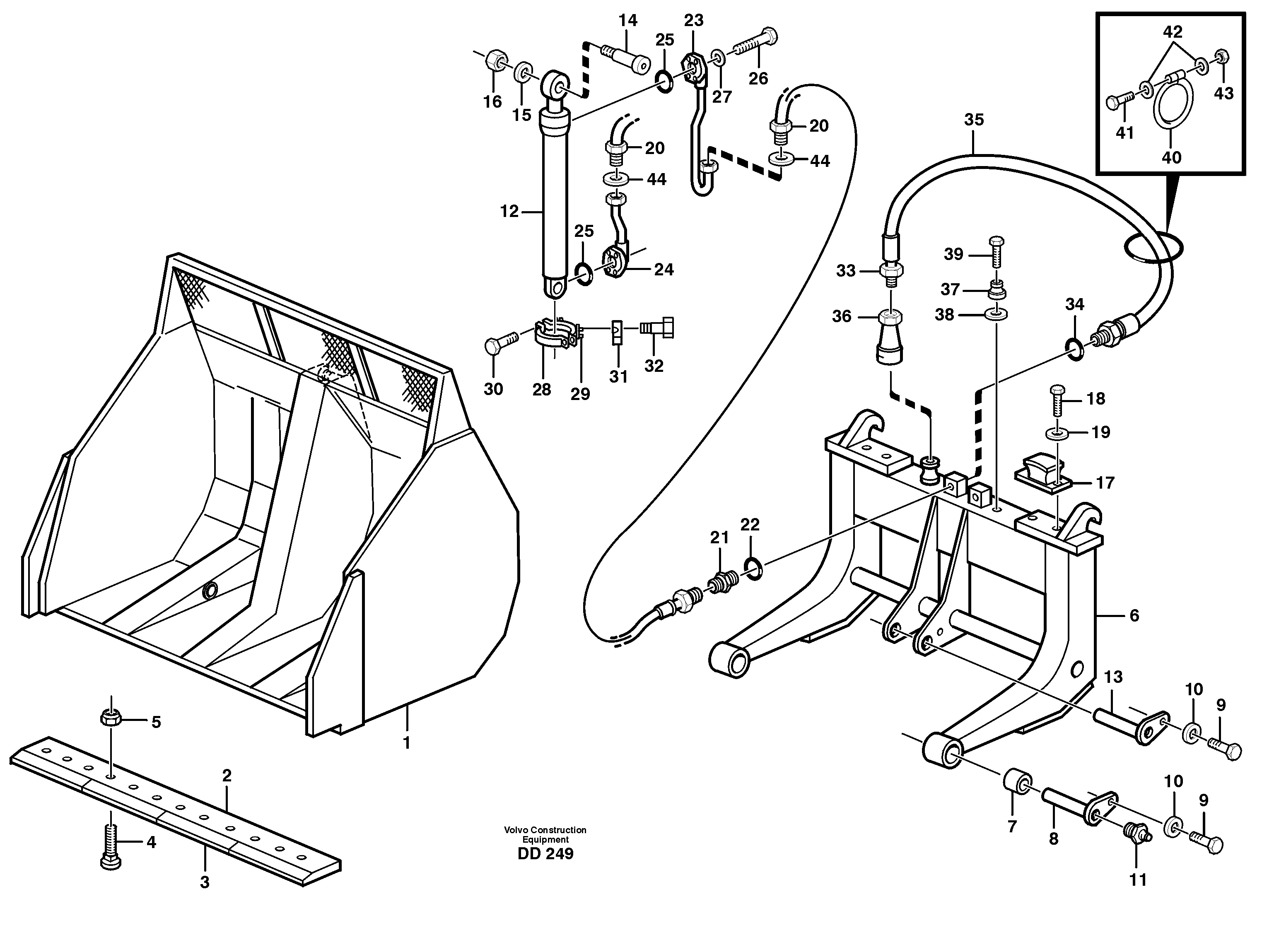 Схема запчастей Volvo L70 - 96586 High-tipping bucket ATTACHMENTS ATTACHMENTS WHEEL LOADERS GEN. - C