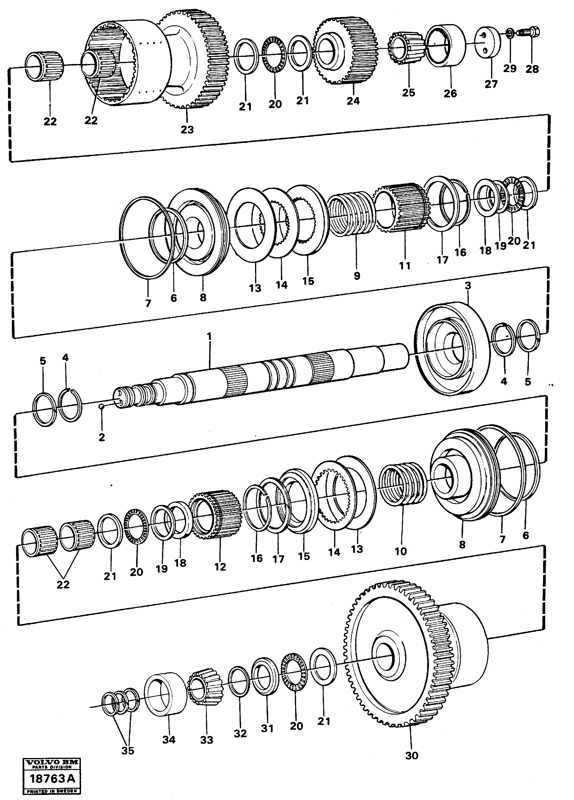 Схема запчастей Volvo L70 - 12686 Hydraulic clutch, 1:st and 2:nd speeds L70 L70 S/N -7400/ -60500 USA