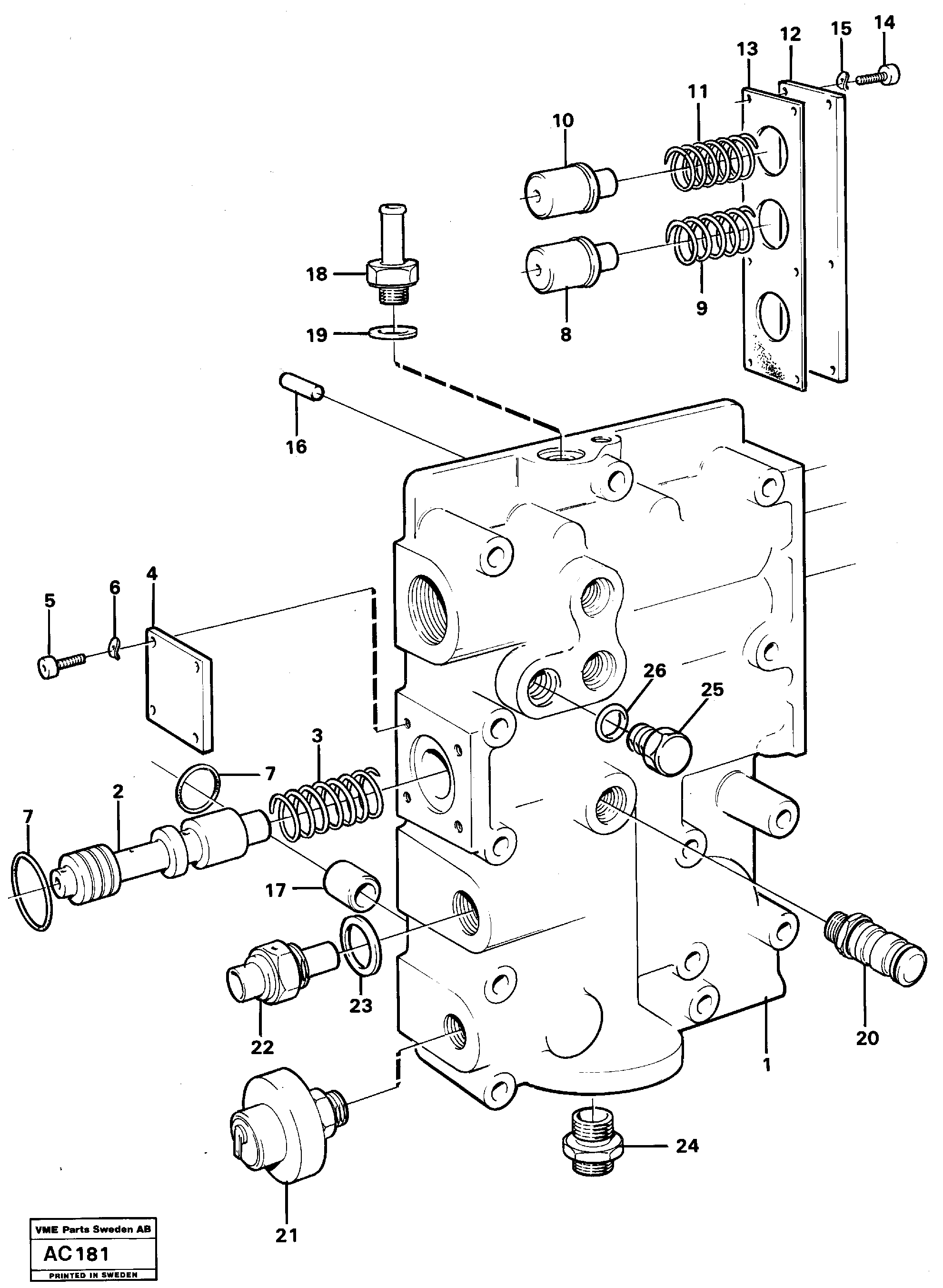 Схема запчастей Volvo L70 - 100249 Pressure limiting valve L70 L70 S/N 7401- / 60501- USA