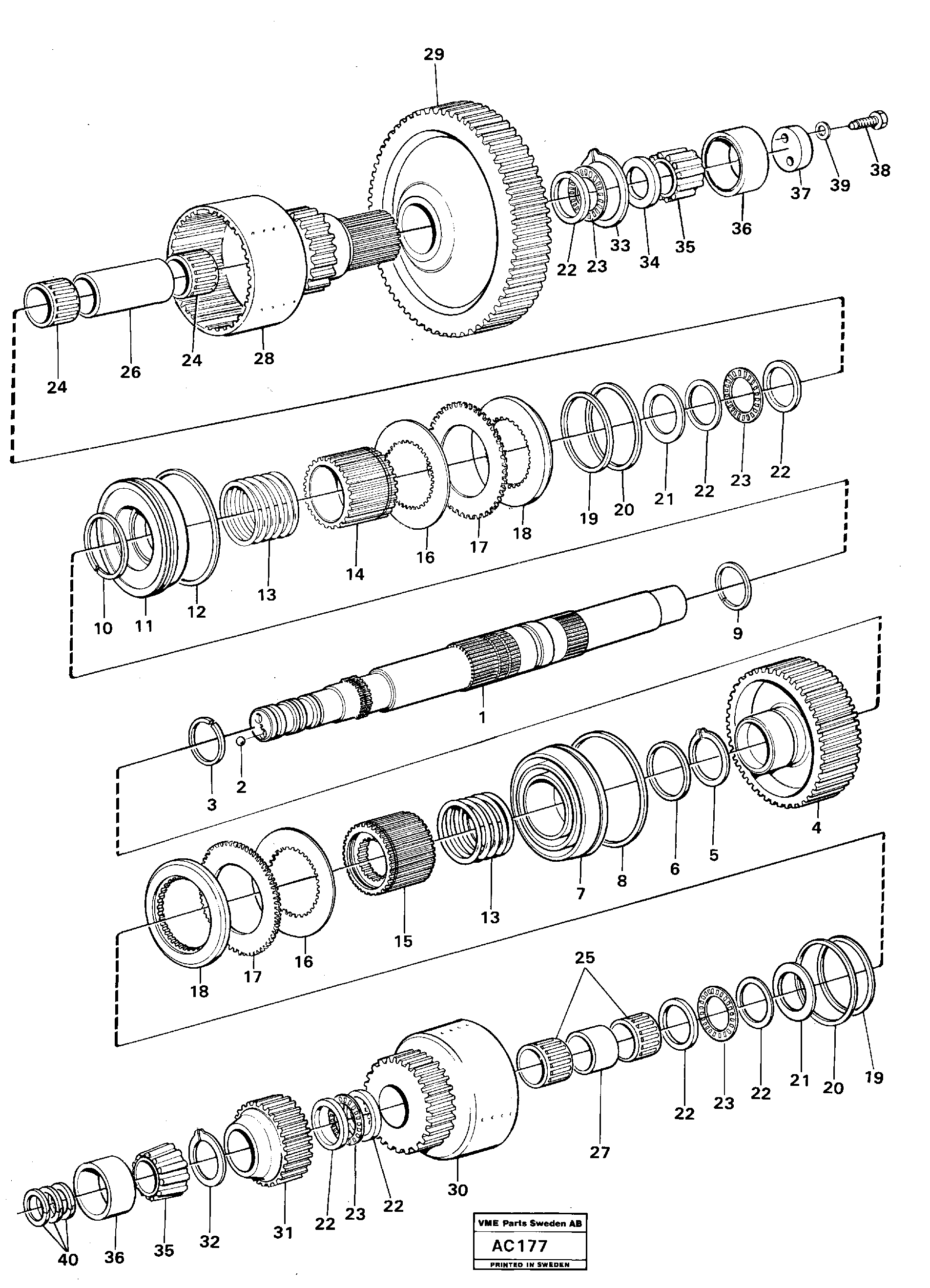 Схема запчастей Volvo L70 - 23151 Hydraulic clutch forward/3:rd speeds L70 L70 S/N 7401- / 60501- USA