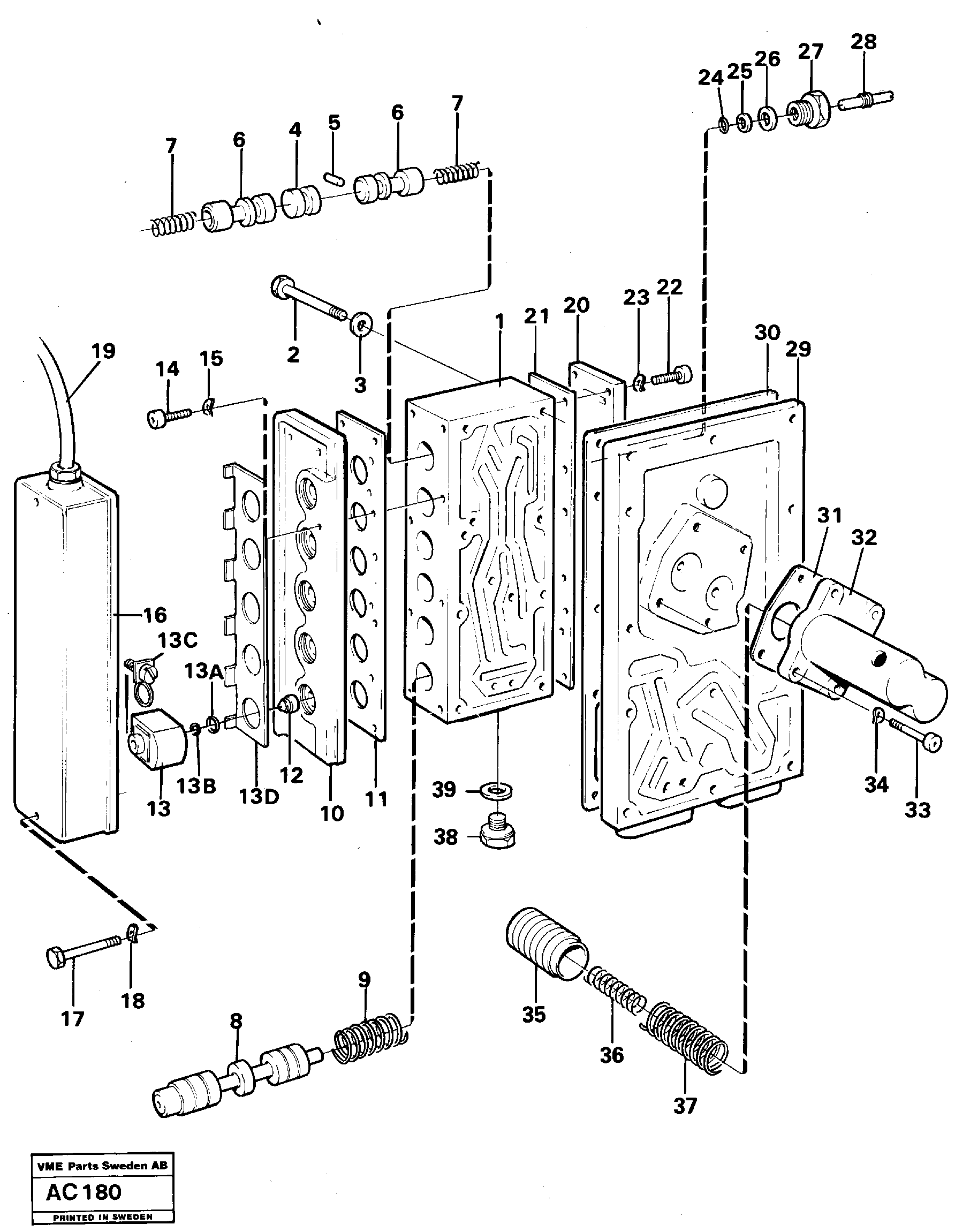 Схема запчастей Volvo L70 - 42629 Range selector valve L70 L70 S/N 7401- / 60501- USA