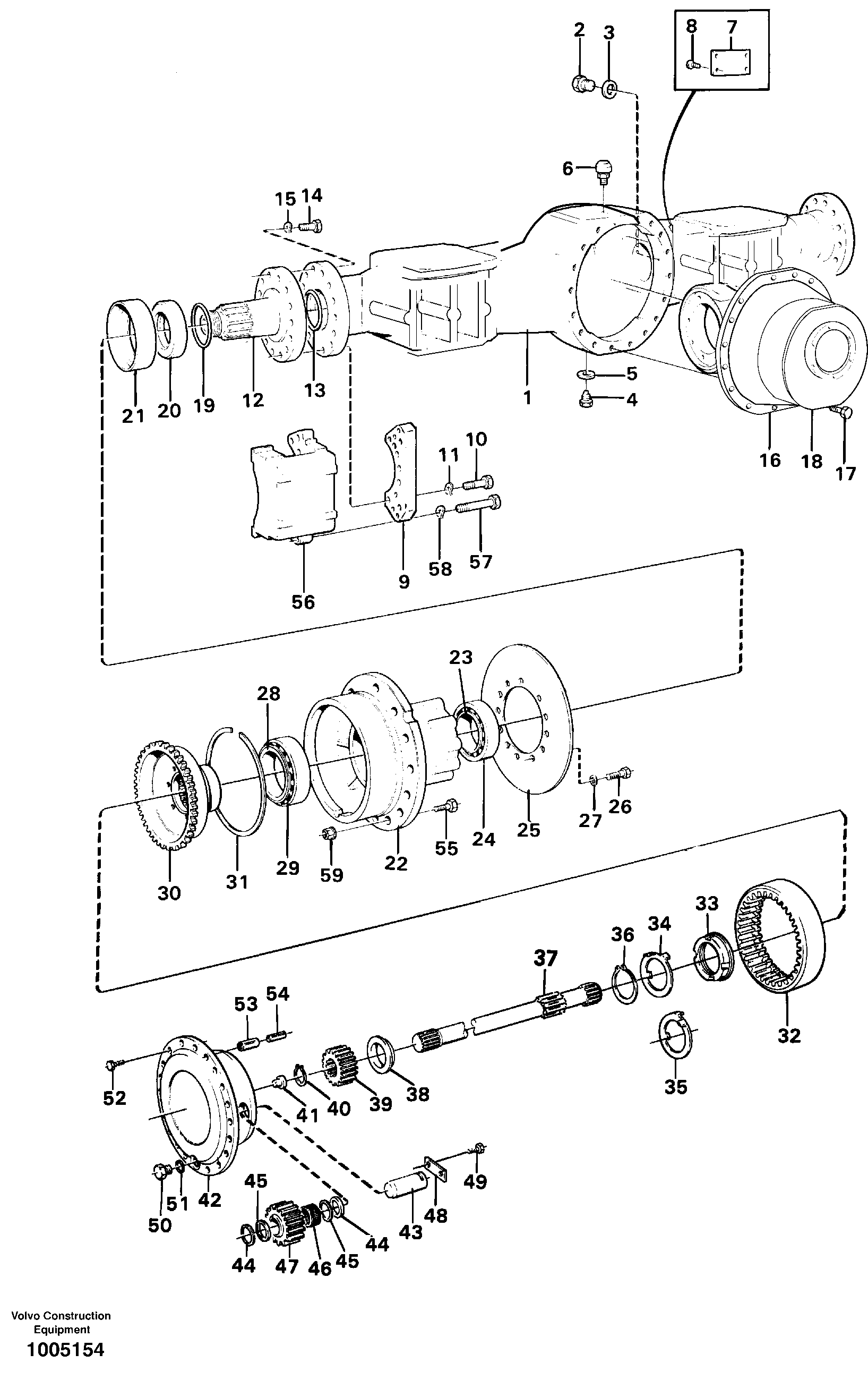 Схема запчастей Volvo L70 - 2631 Мост ведущий задний Ah 31 L70 L70 S/N 7401- / 60501- USA