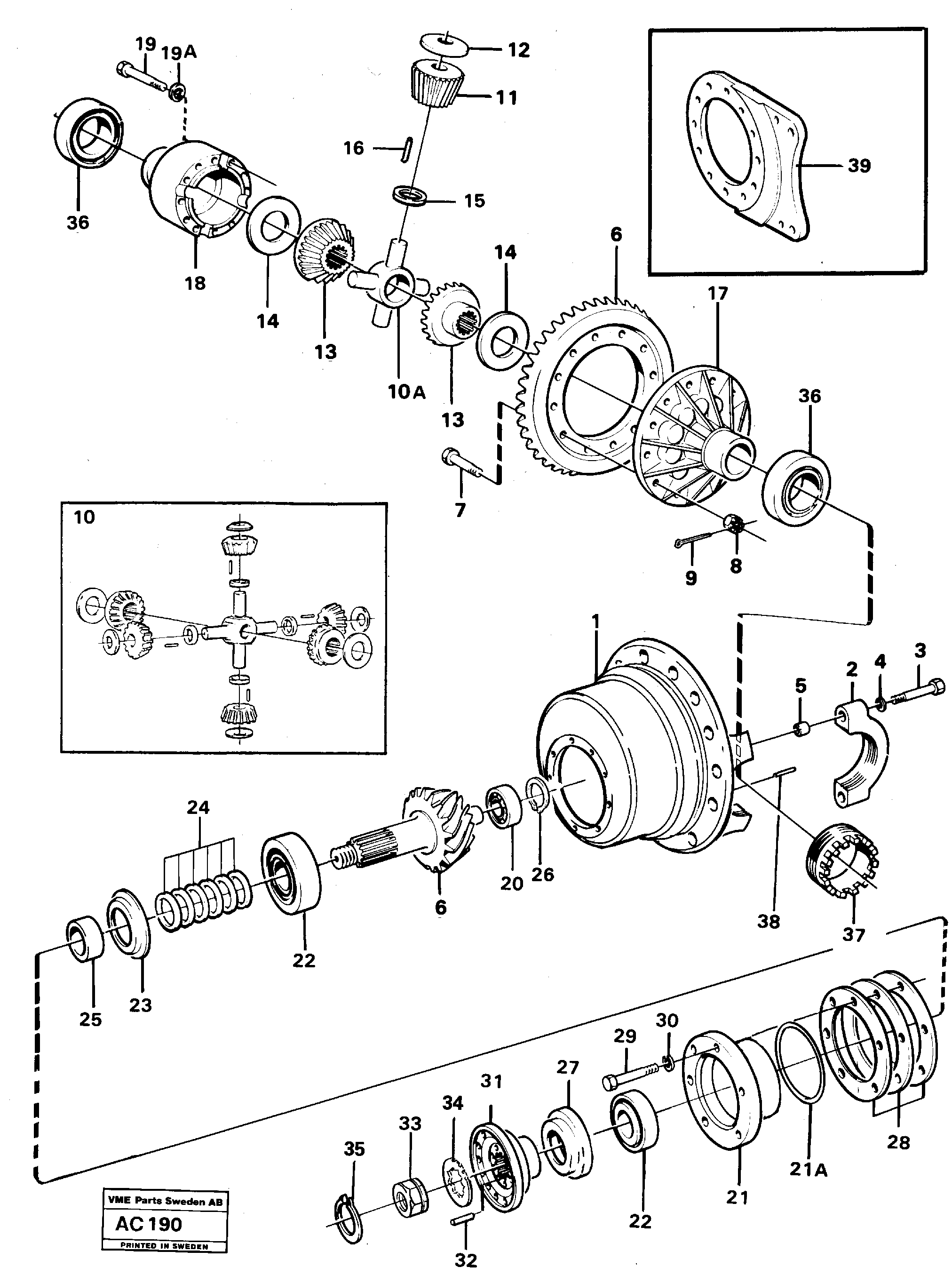 Схема запчастей Volvo L70 - 96706 Главная передача L70 L70 S/N 7401- / 60501- USA