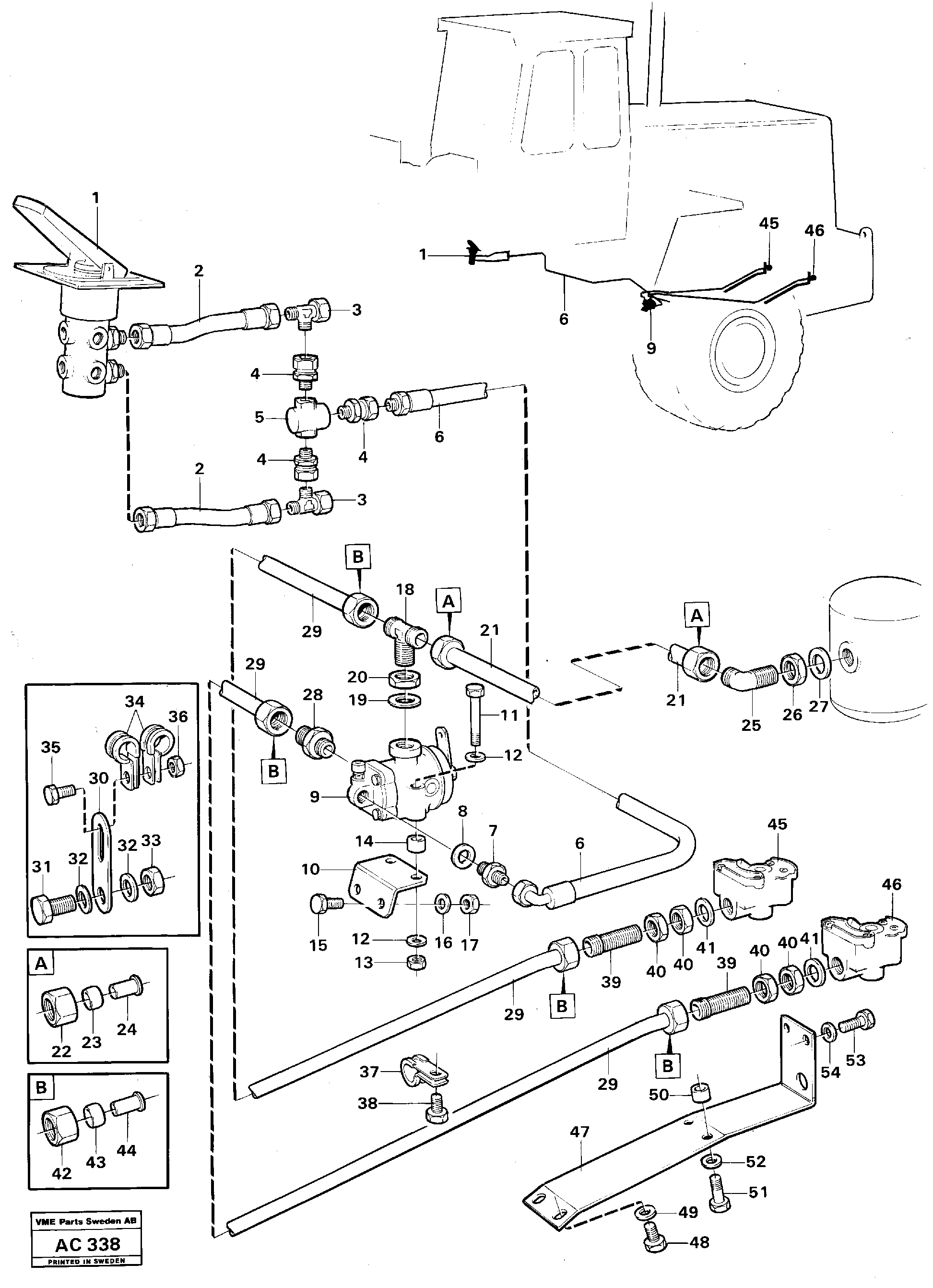 Схема запчастей Volvo L70 - 21383 Trailer brake control L70 L70 S/N 7401- / 60501- USA