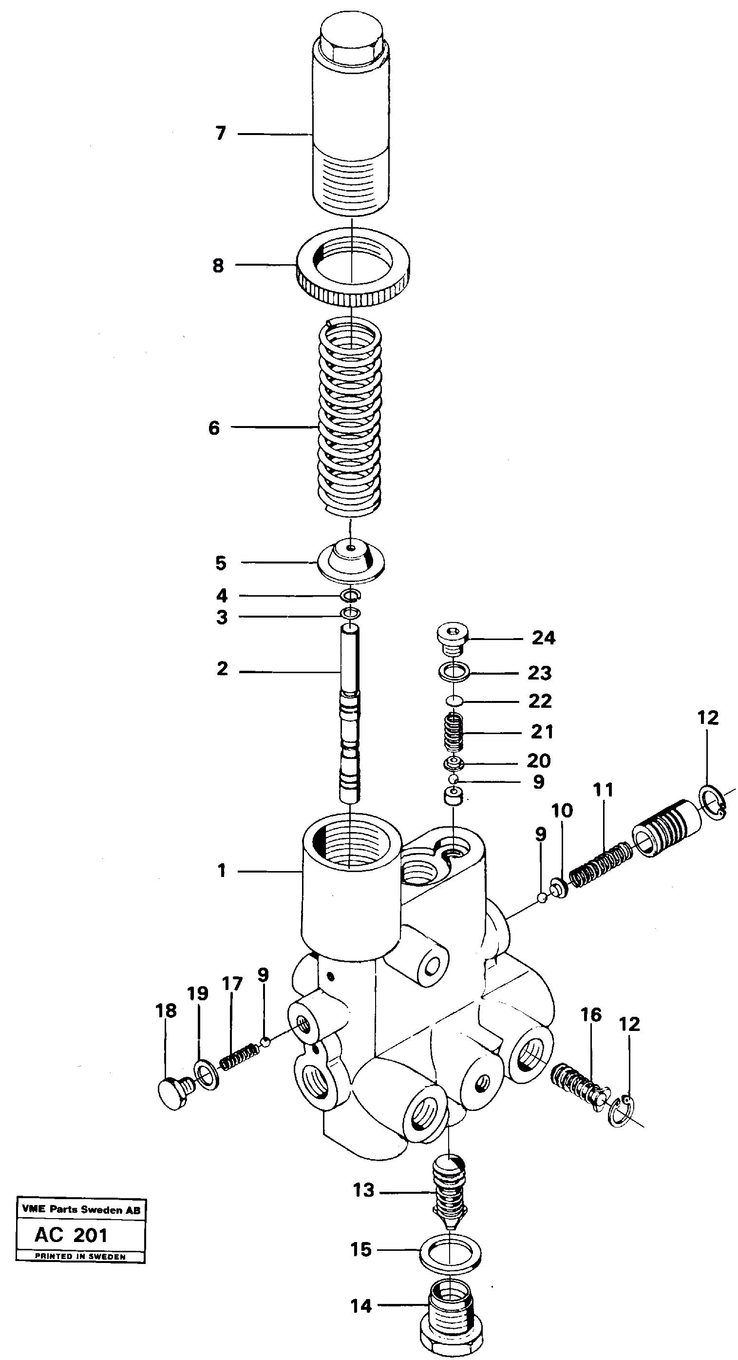 Схема запчастей Volvo L70 - 5076 Valves L70 L70 S/N 7401- / 60501- USA