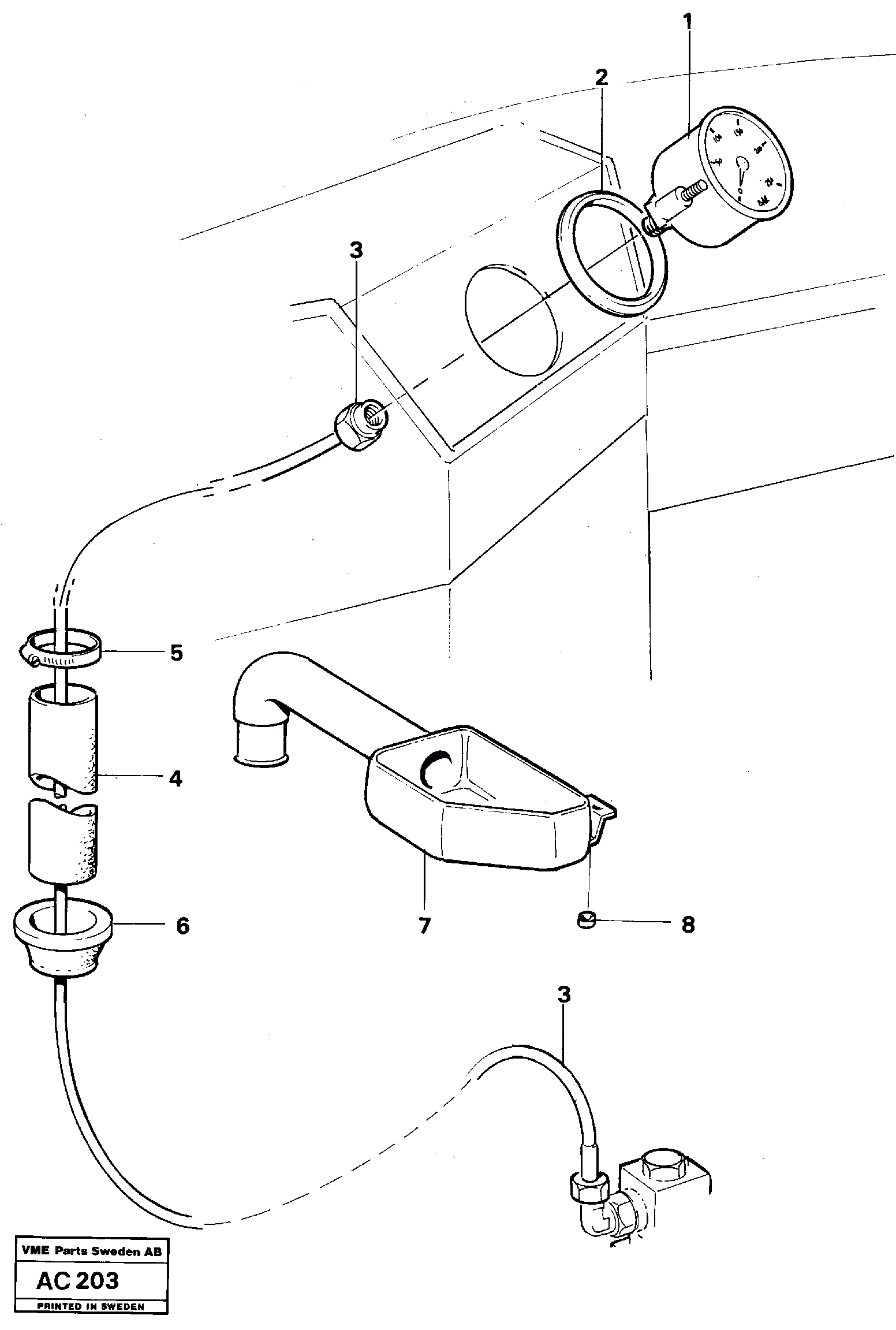Схема запчастей Volvo L70 - 75322 Manometer with fitting parts L70 L70 S/N 7401- / 60501- USA