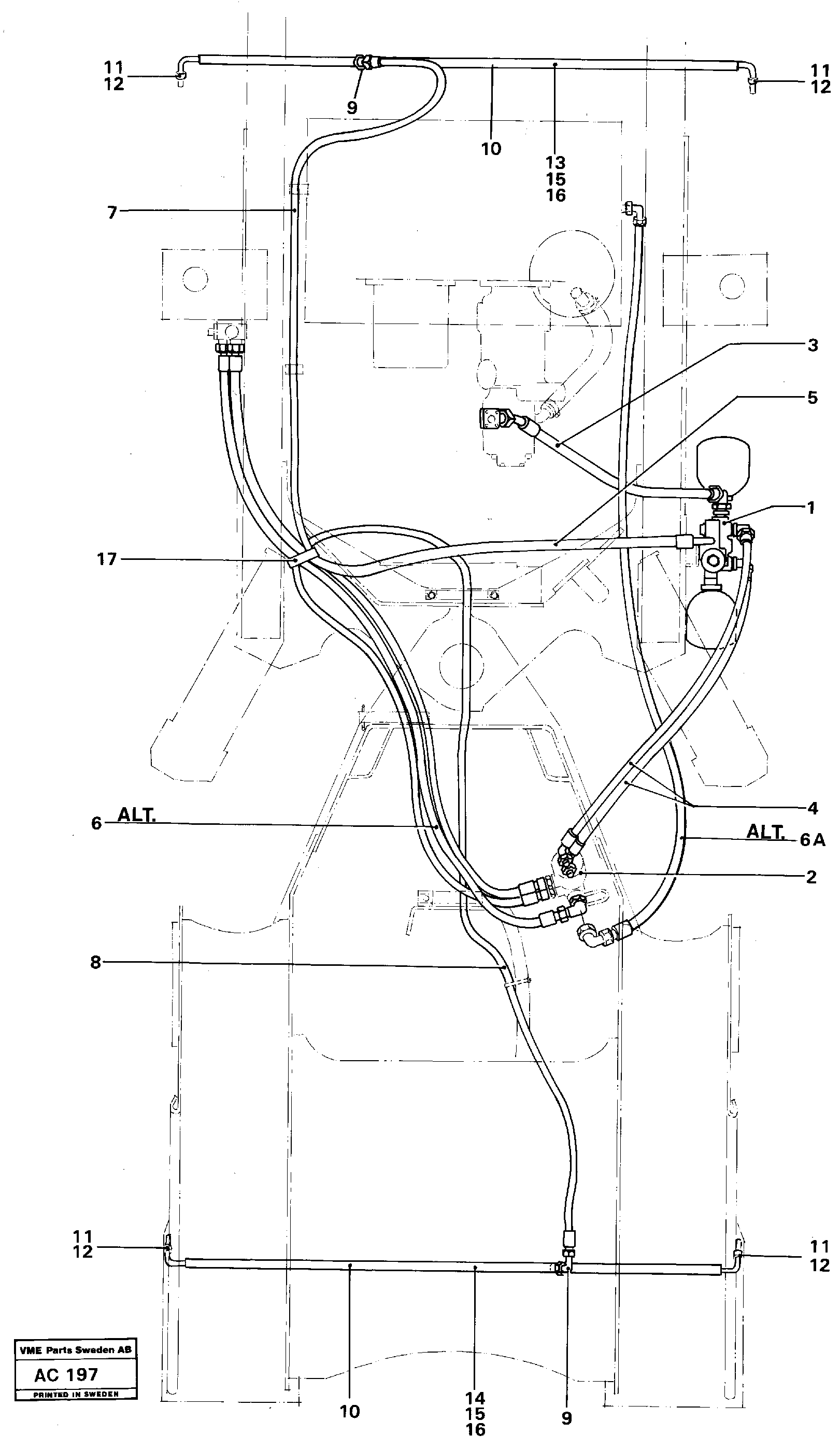 Схема запчастей Volvo L70 - 8056 Brake system L70 L70 S/N 7401- / 60501- USA