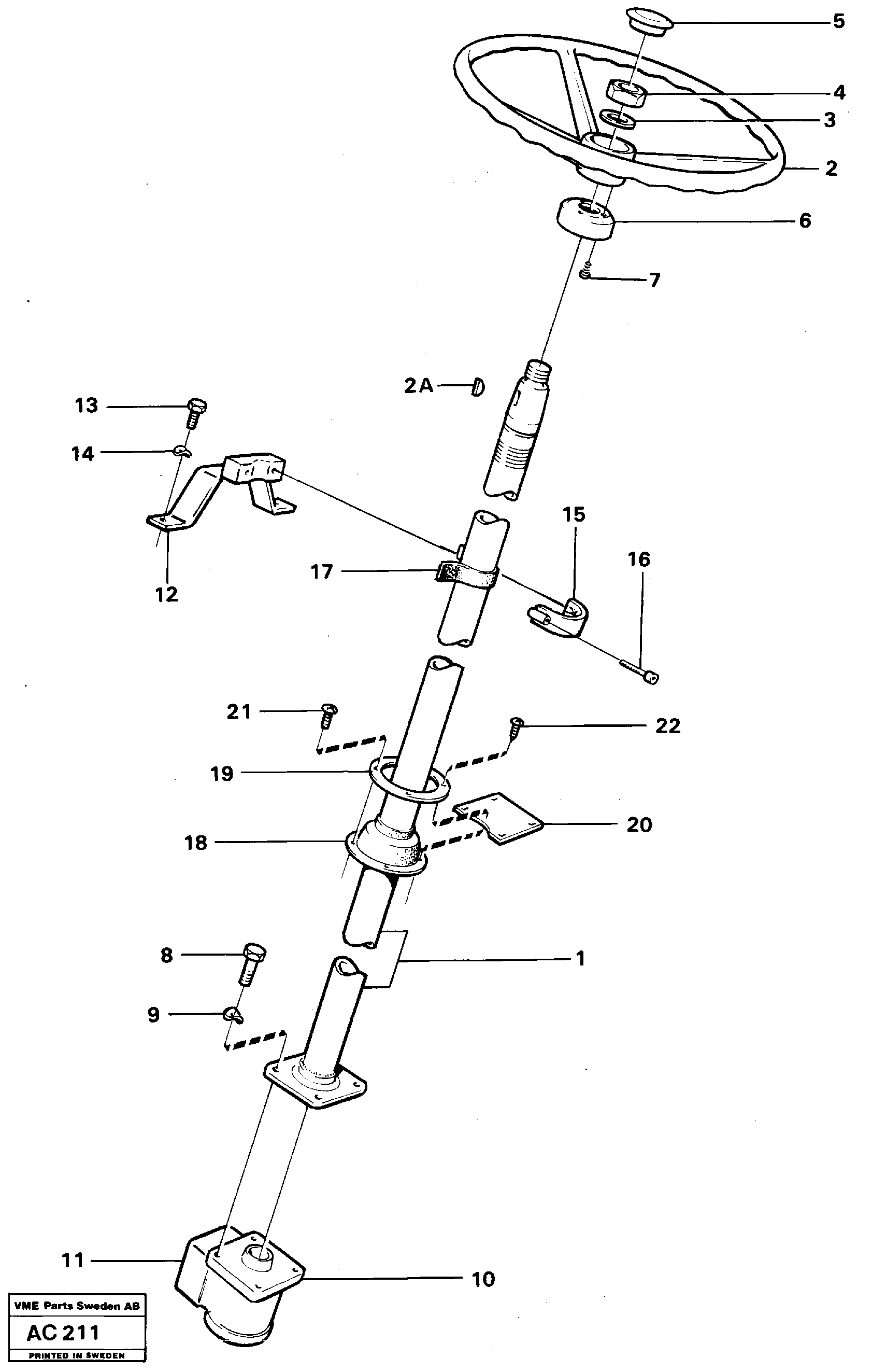 Схема запчастей Volvo L70 - 5079 Steering column with fitting parts L70 L70 S/N 7401- / 60501- USA