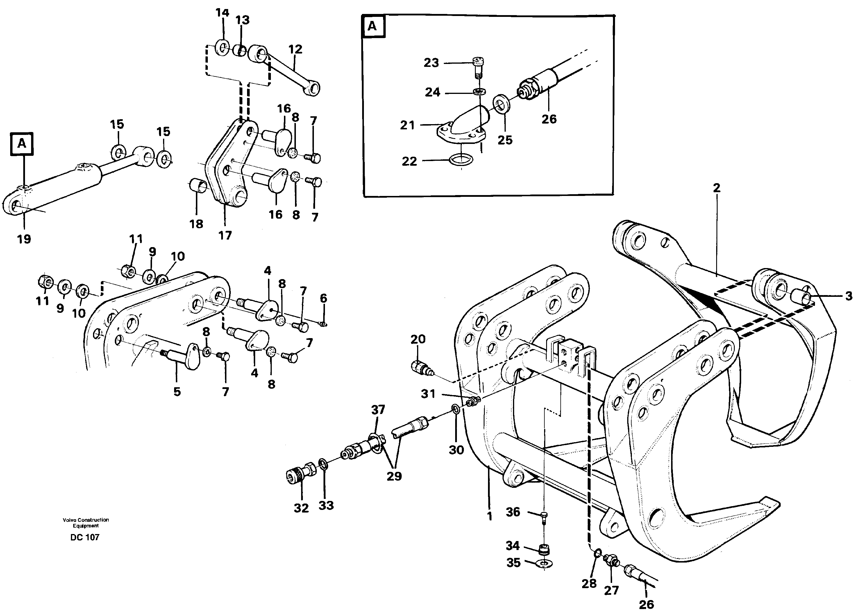 Схема запчастей Volvo L70 - 32177 Sorting grapple ATTACHMENTS ATTACHMENTS WHEEL LOADERS GEN. - C