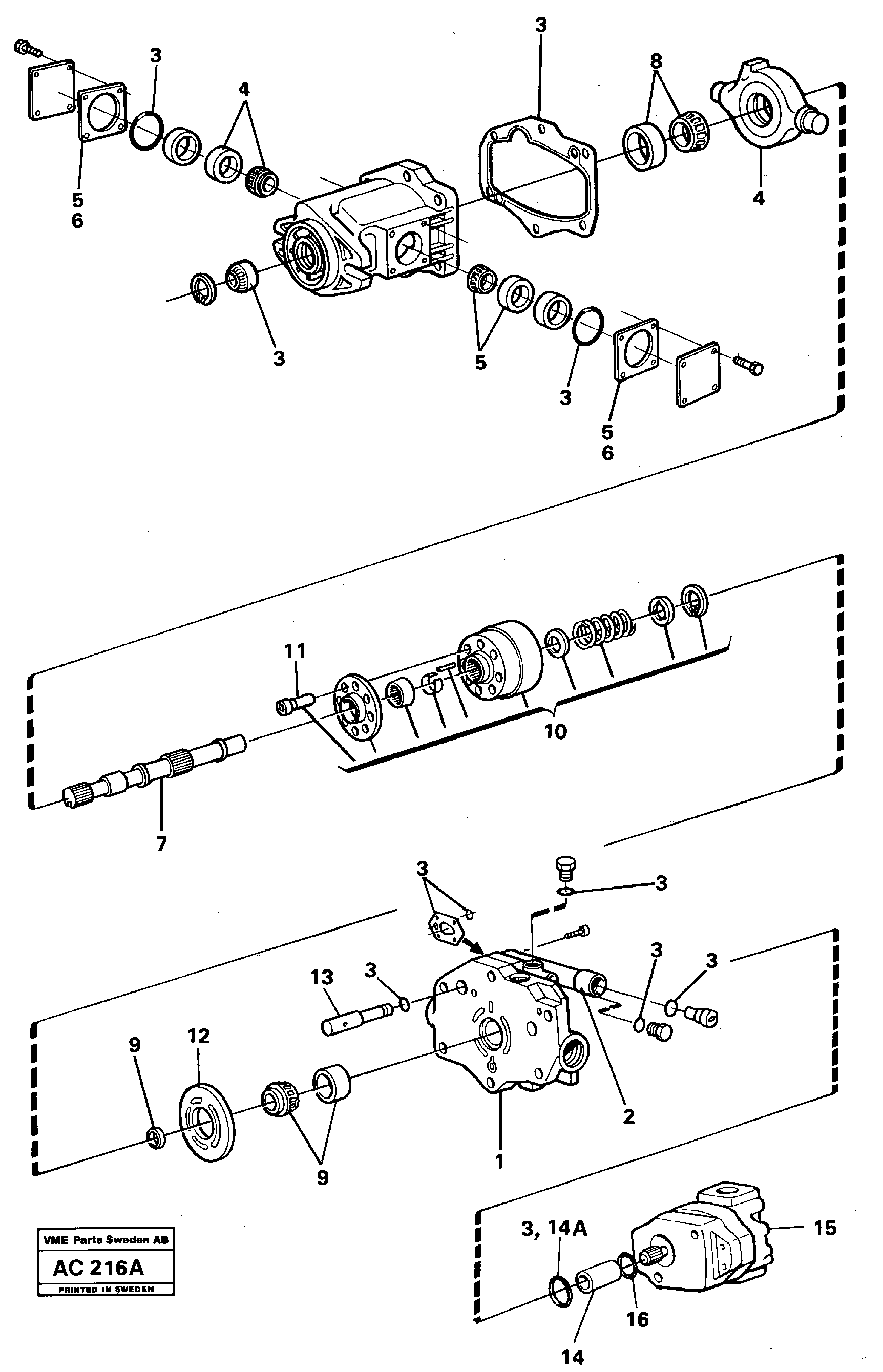 Схема запчастей Volvo L70 - 93898 Гидронасос (основной насос) L70 L70 S/N 7401- / 60501- USA
