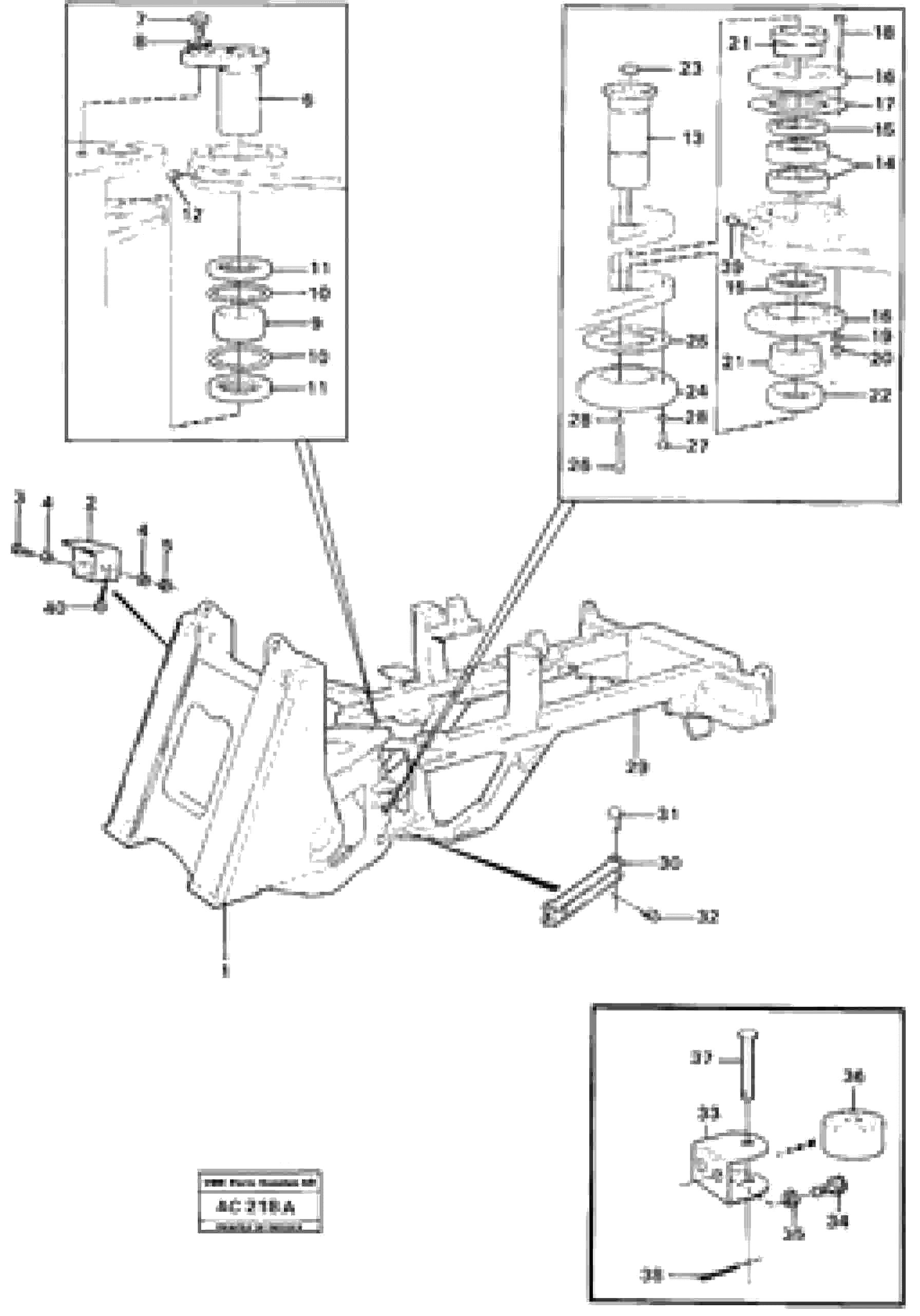 Схема запчастей Volvo L70 - 21386 Frame L70 L70 S/N 7401- / 60501- USA
