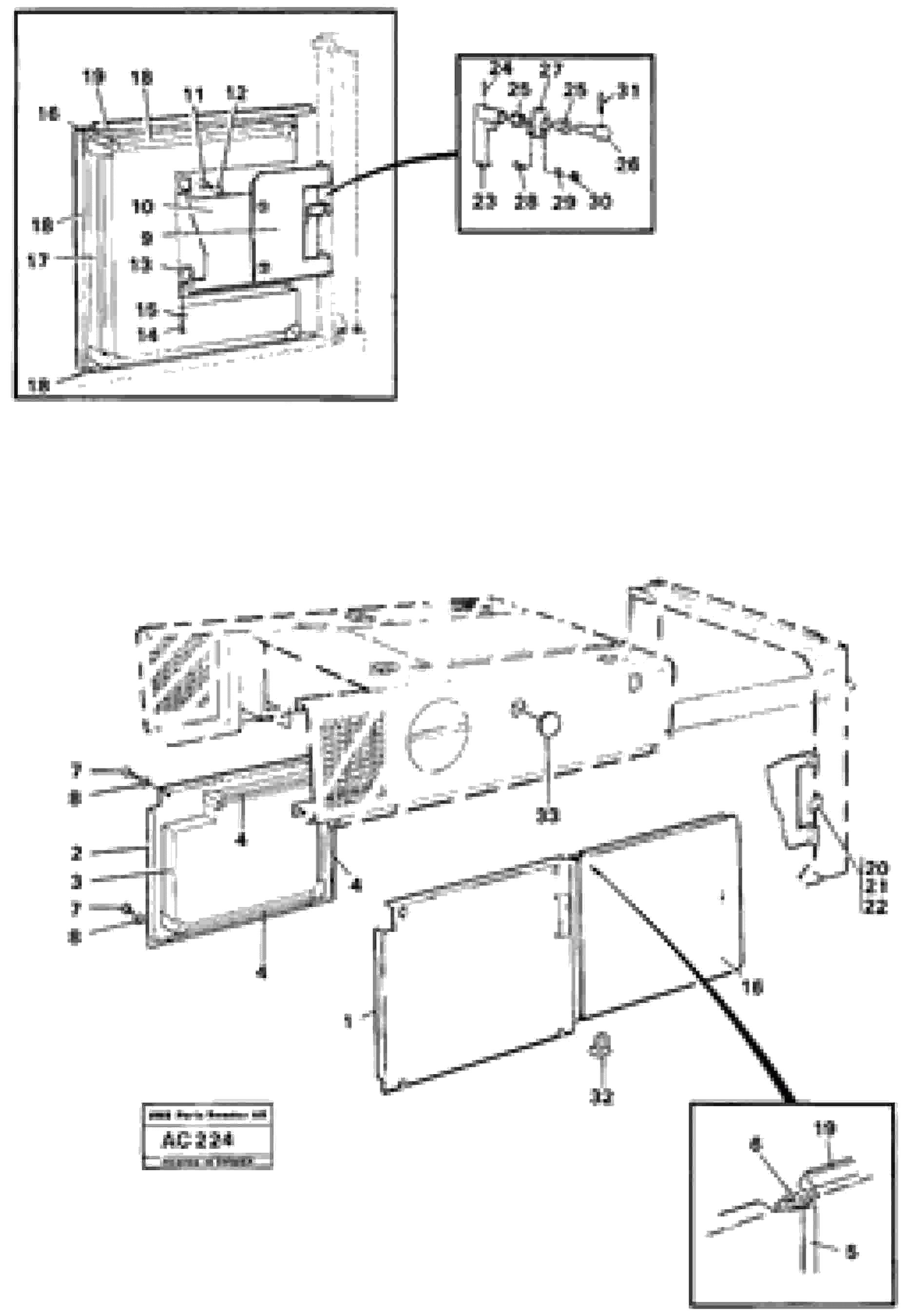 Схема запчастей Volvo L70 - 21388 Side hatches L70 L70 S/N 7401- / 60501- USA