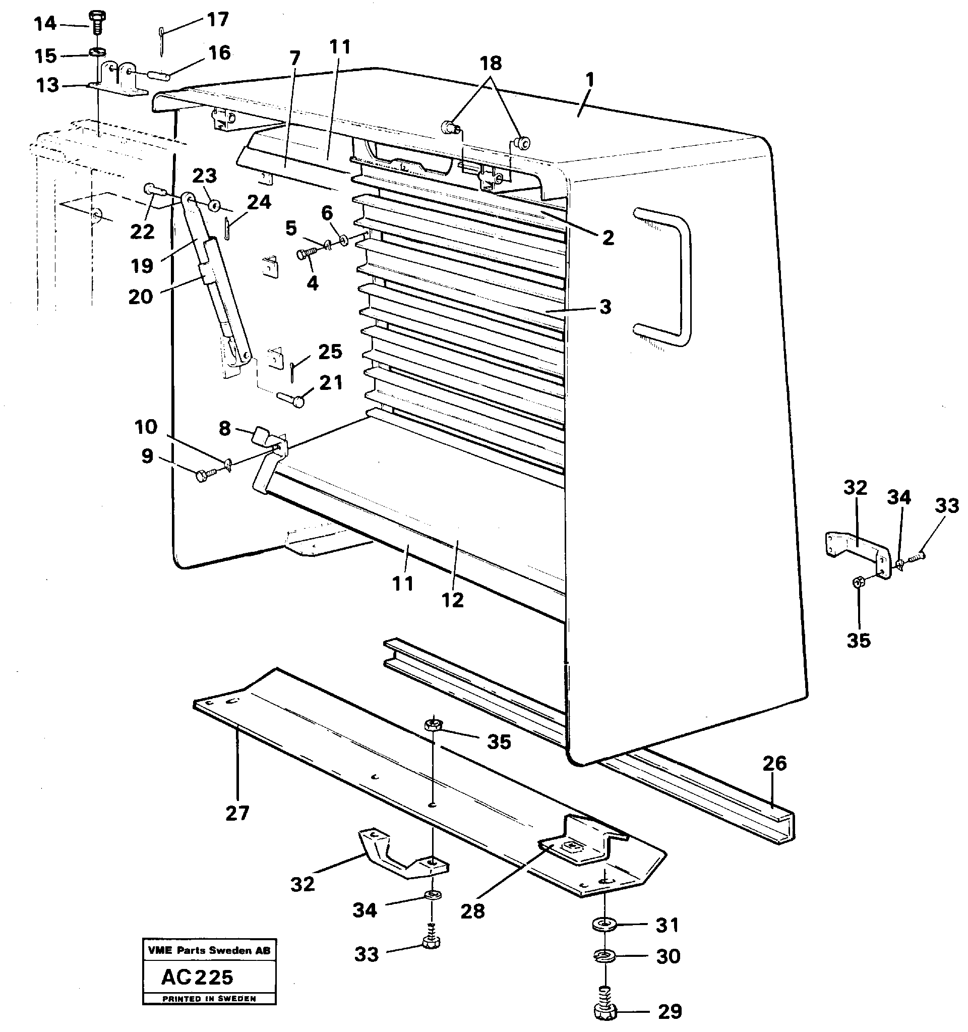 Схема запчастей Volvo L70 - 6254 Radiator casing L70 L70 S/N 7401- / 60501- USA