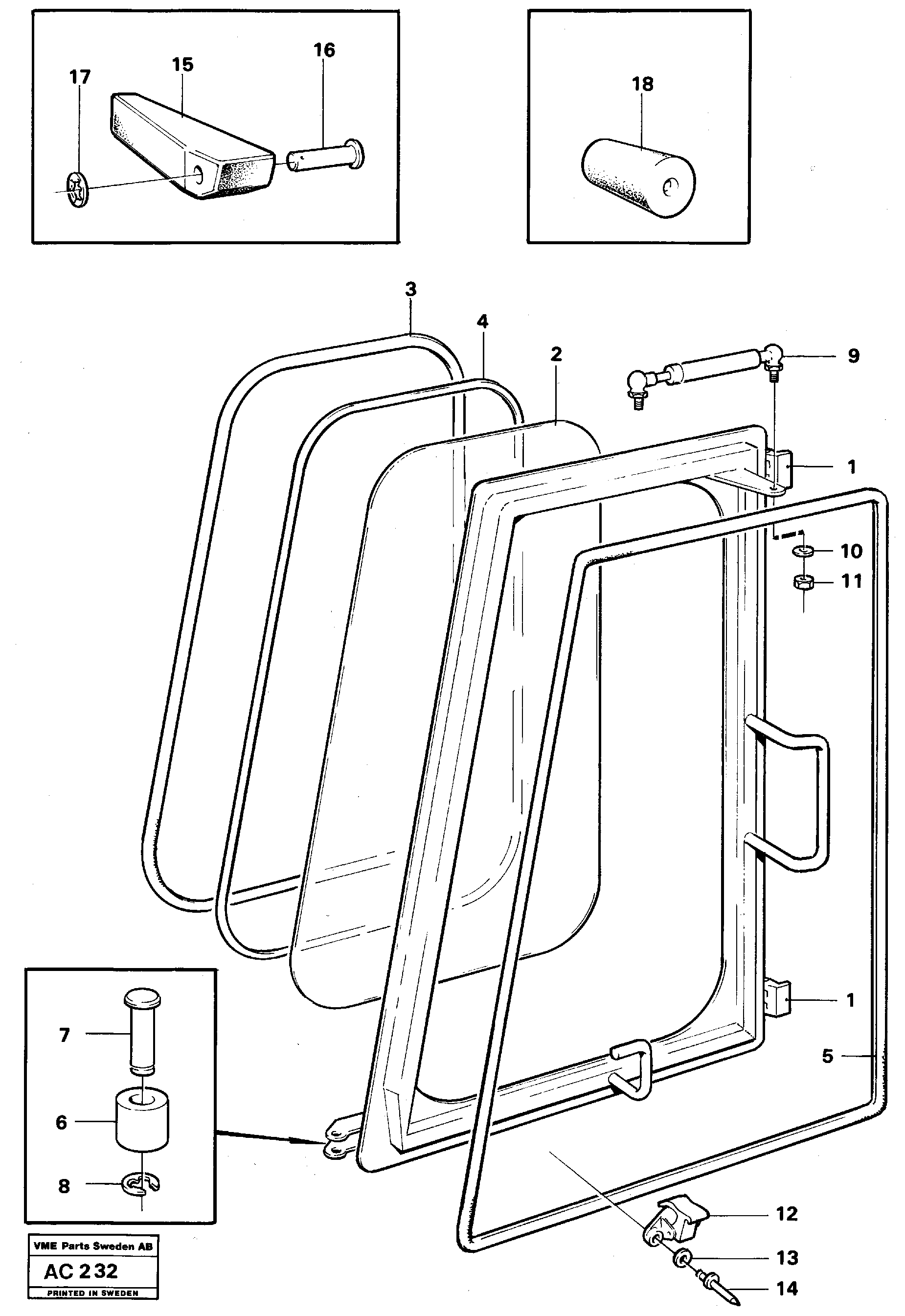 Схема запчастей Volvo L70 - 54563 Windows L70 L70 S/N 7401- / 60501- USA