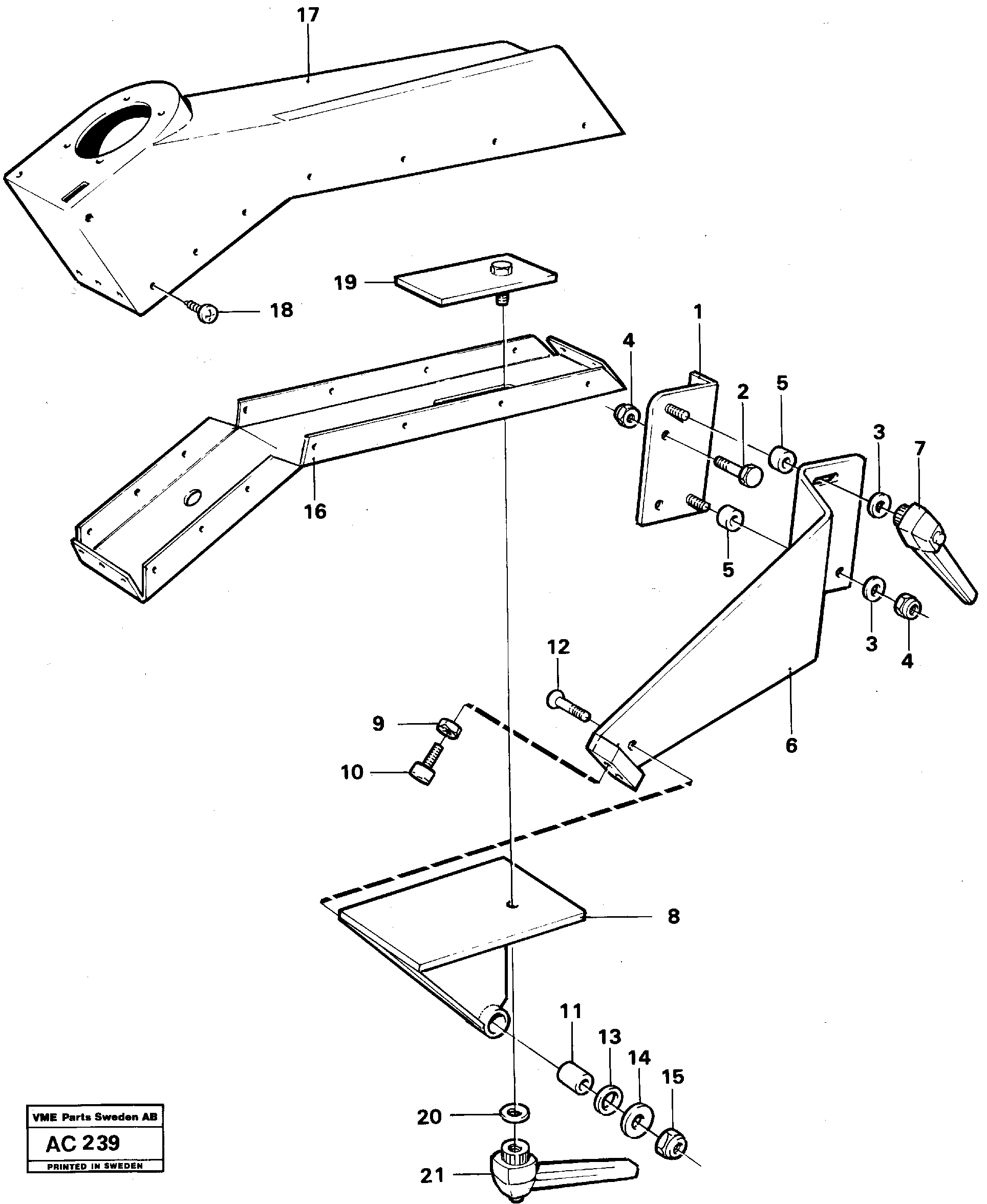 Схема запчастей Volvo L70 - 17792 Foldable arm rest lever steering L70 L70 S/N 7401- / 60501- USA