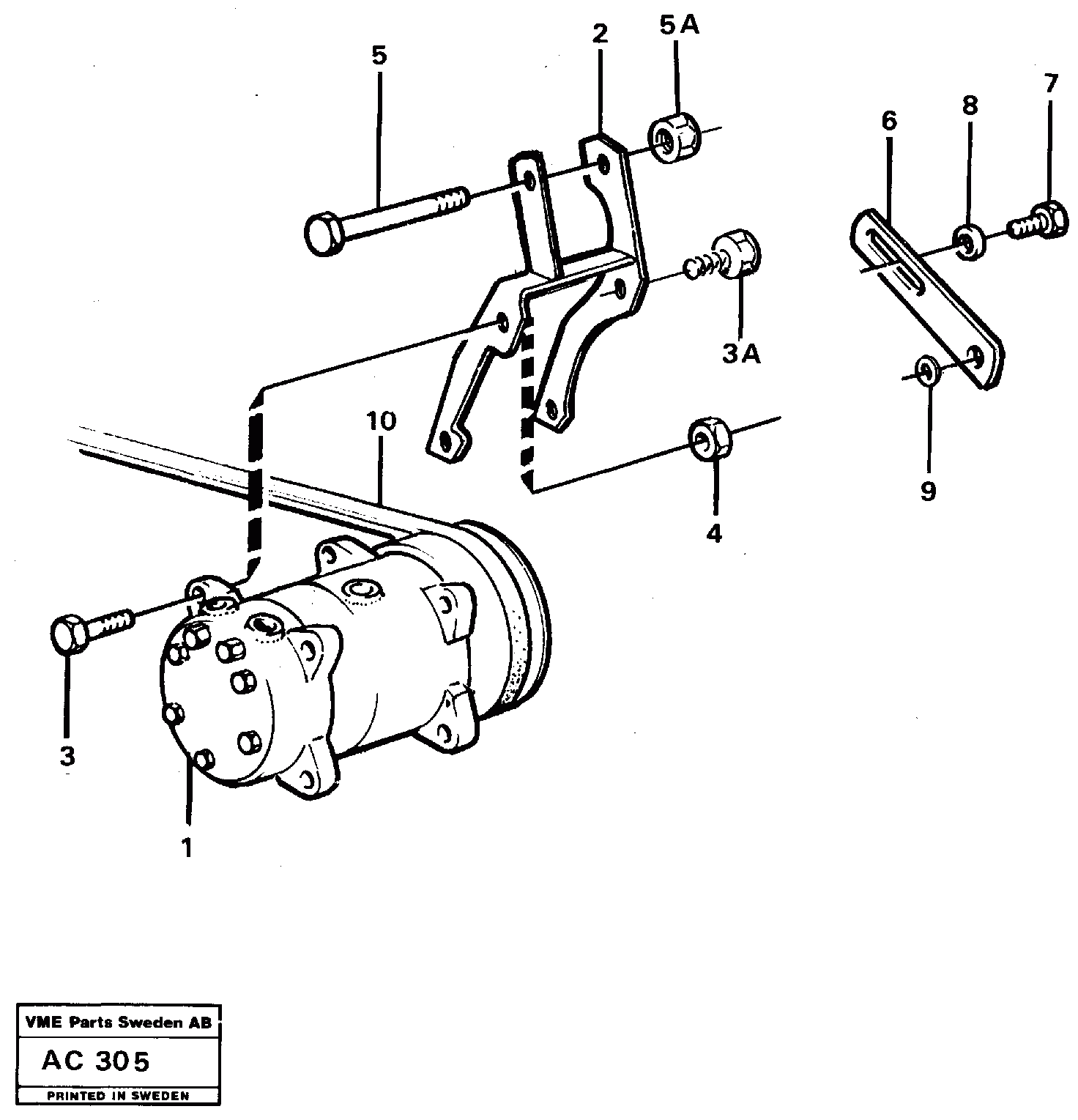 Схема запчастей Volvo L70 - 17797 Air-compressor with fitting parts L70 L70 S/N 7401- / 60501- USA