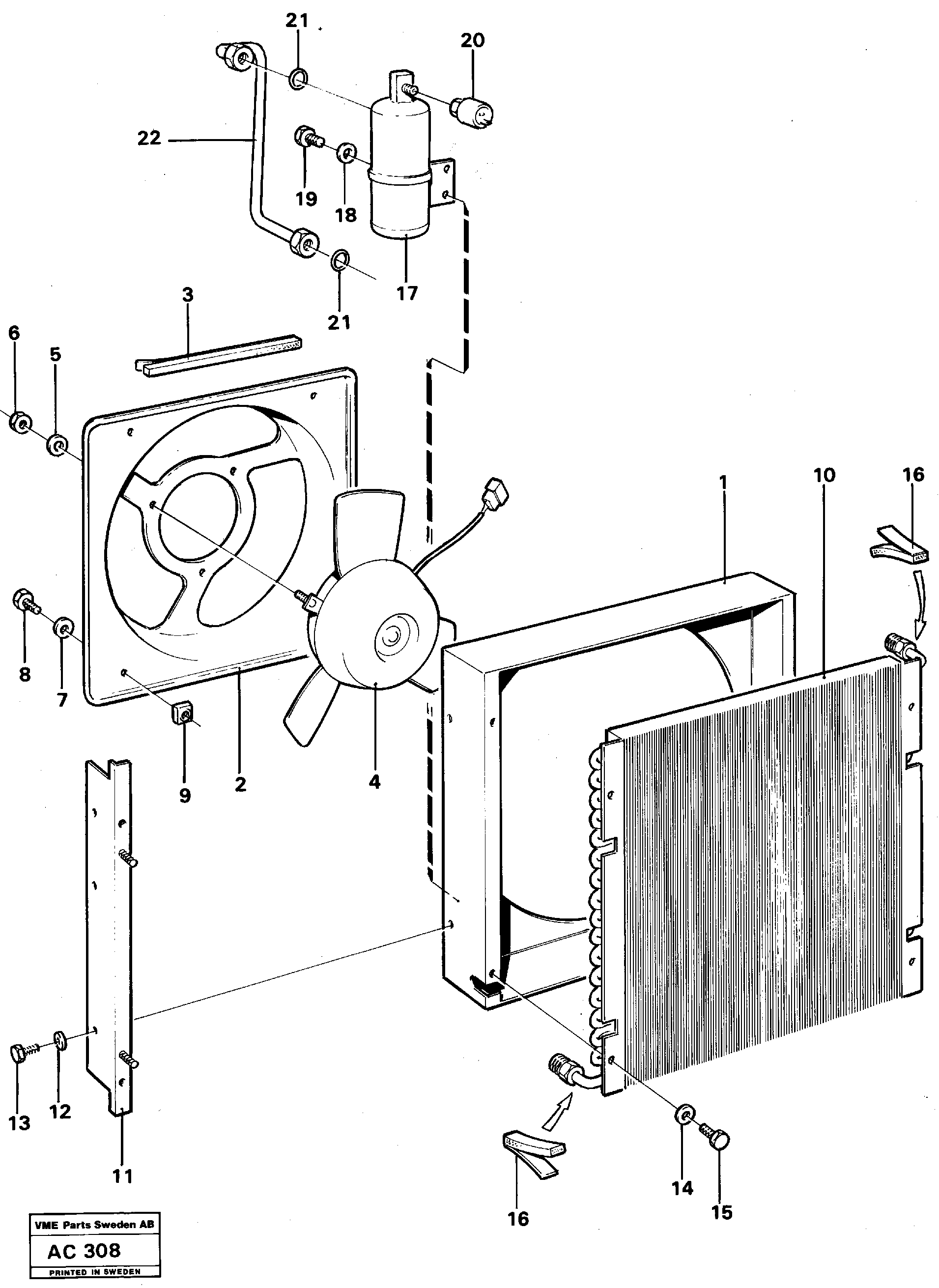 Схема запчастей Volvo L70 - 17798 Condenser L70 L70 S/N 7401- / 60501- USA