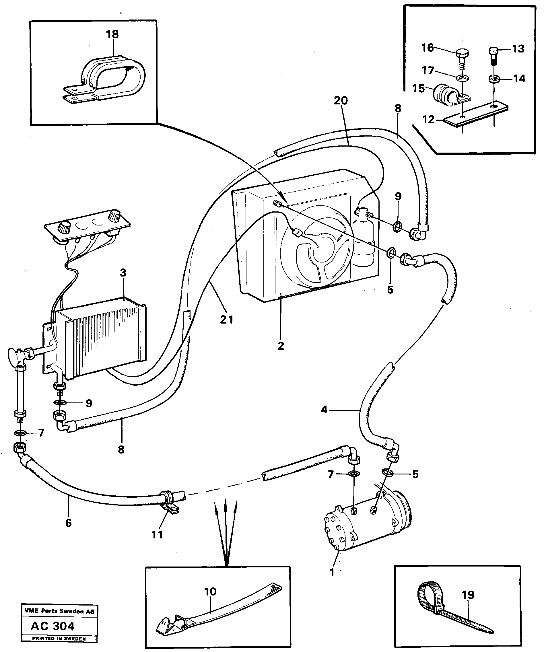 Схема запчастей Volvo L70 - 21392 Air conditioning L70 L70 S/N 7401- / 60501- USA