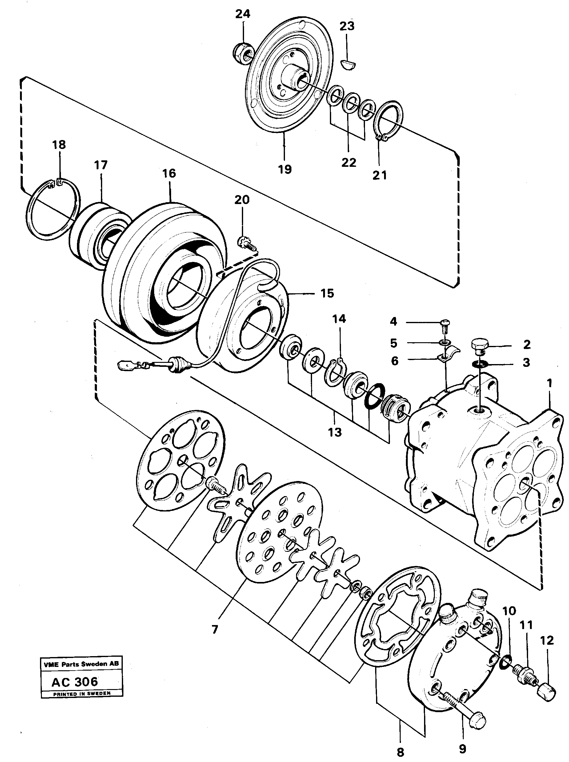 Схема запчастей Volvo L70 - 48006 Air compressor L70 L70 S/N 7401- / 60501- USA