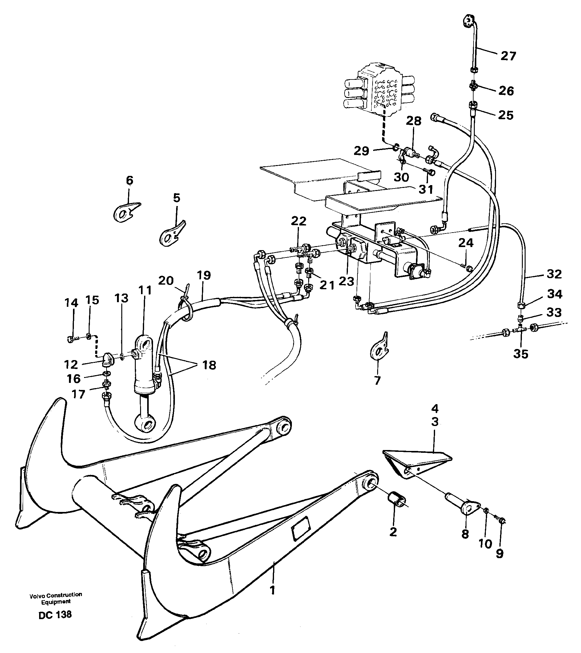 Схема запчастей Volvo L70 - 40123 Log pusher ATTACHMENTS ATTACHMENTS WHEEL LOADERS GEN. - C