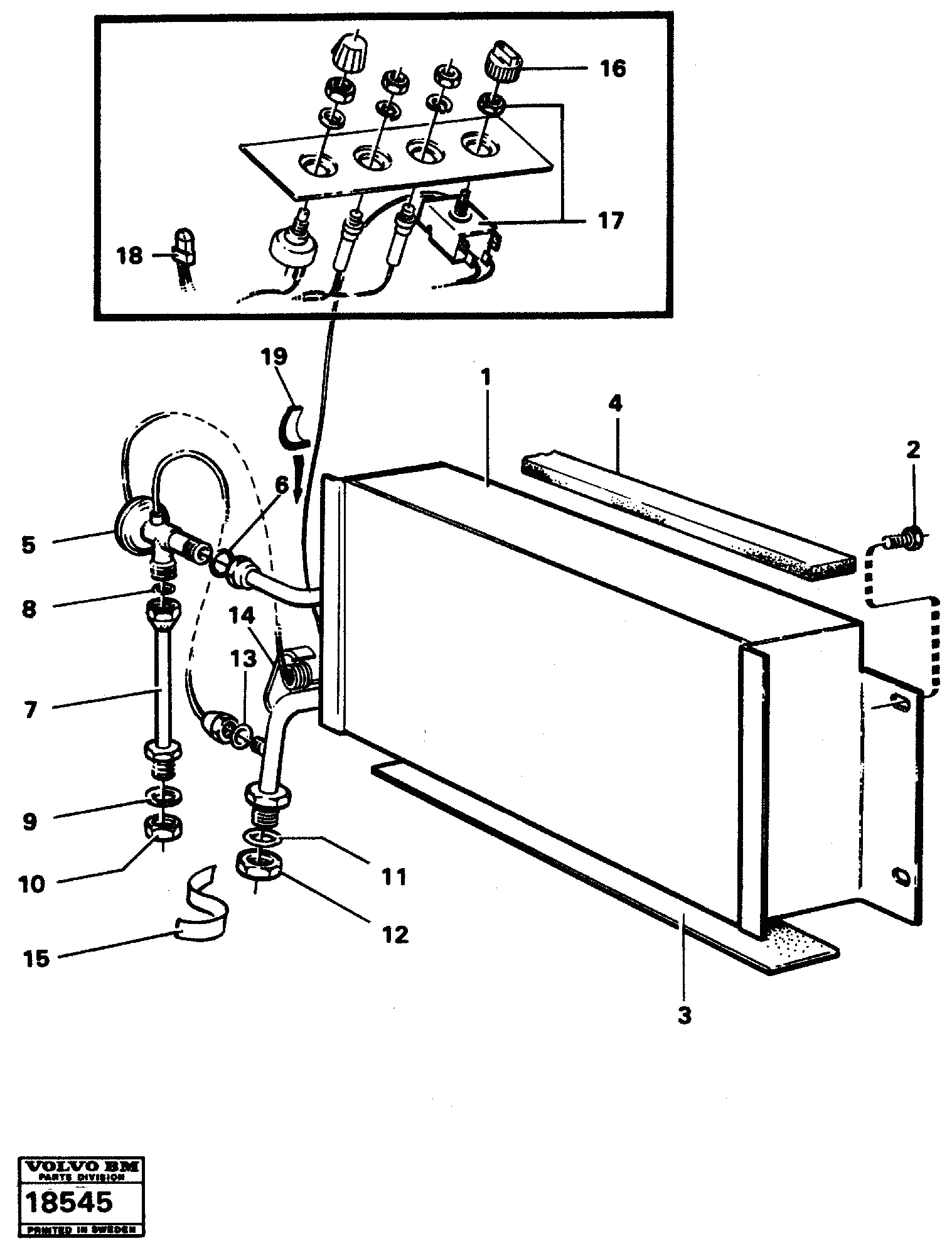 Схема запчастей Volvo L70 - 37491 Evaporator with fitting parts L70 L70 S/N -7400/ -60500 USA