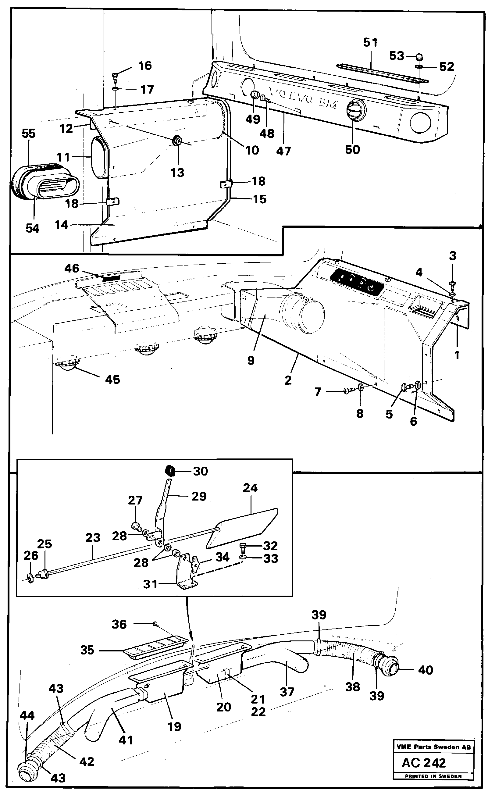 Схема запчастей Volvo L70 - 52644 Air ducts L70 L70 S/N 7401- / 60501- USA