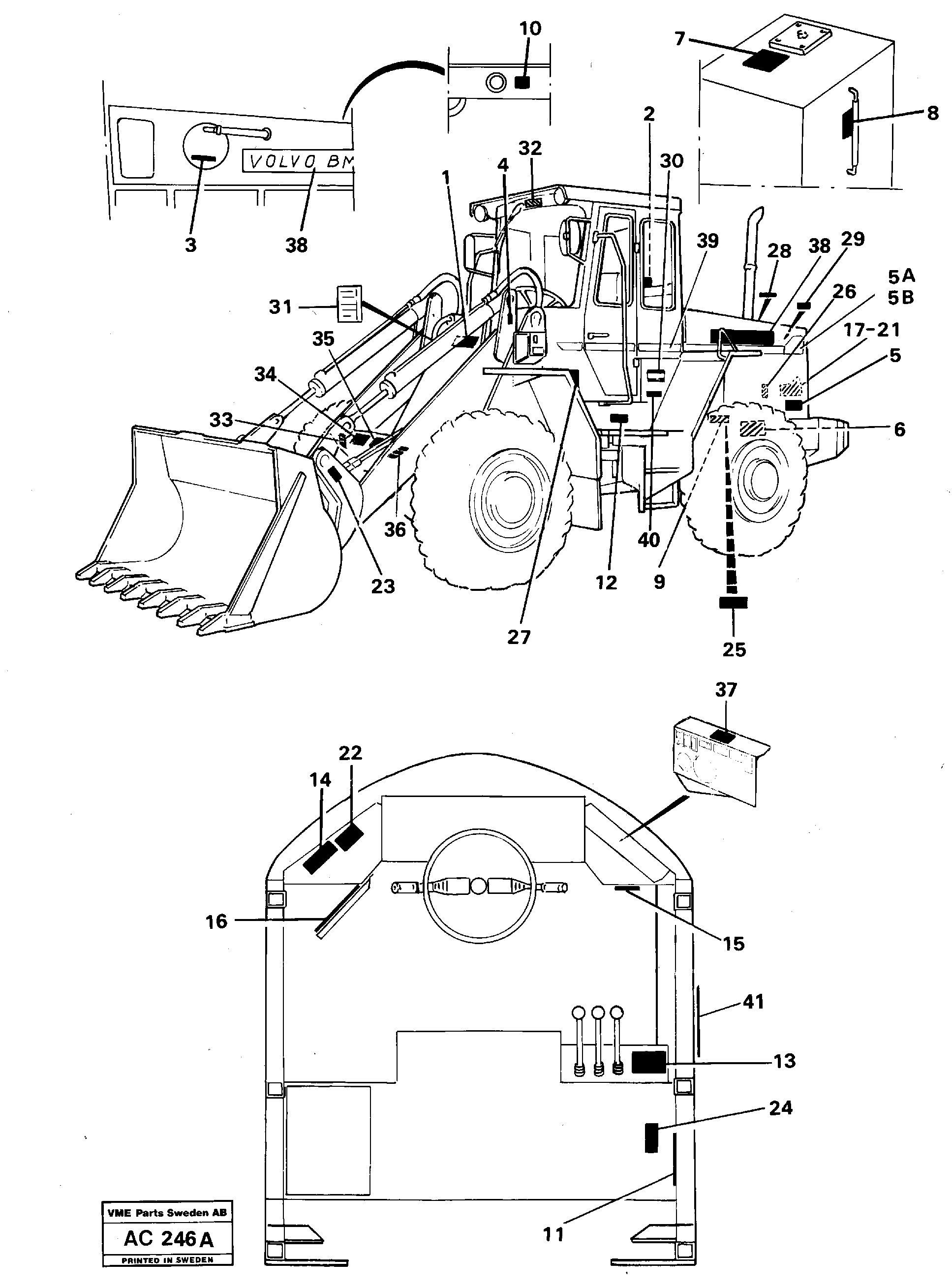 Схема запчастей Volvo L70 - 65971 Sign plates and decals L70 L70 S/N 7401- / 60501- USA
