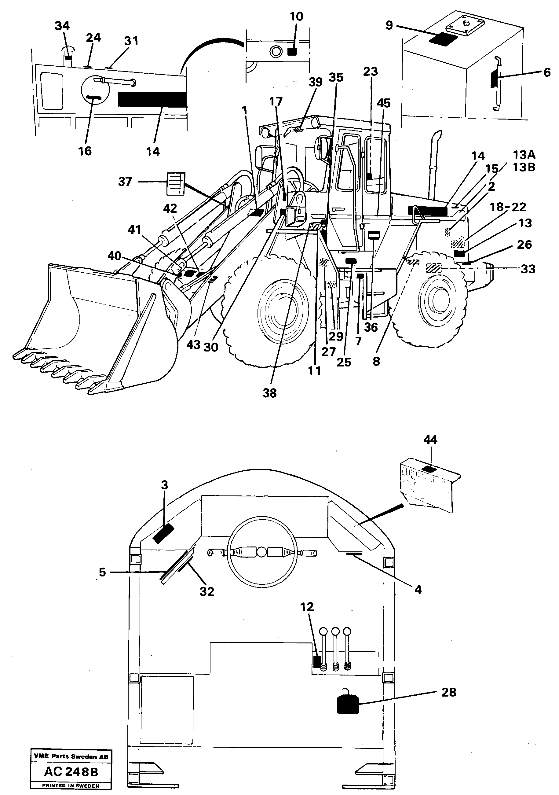 Схема запчастей Volvo L70 - 65973 Sign plates and decals L70 L70 S/N 7401- / 60501- USA