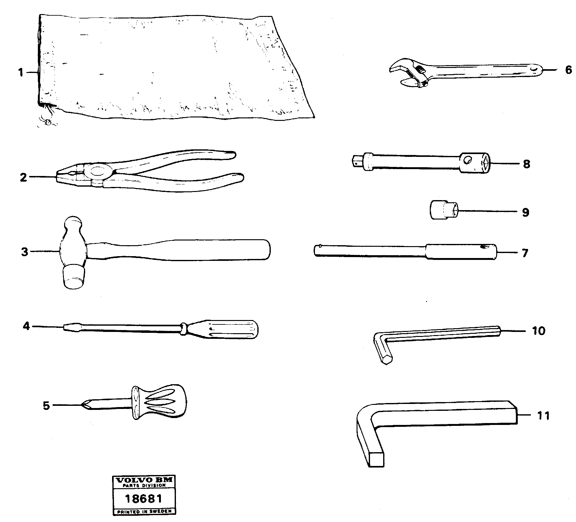 Схема запчастей Volvo L70 - 52143 Инструменты для ремонта L70 L70 S/N -7400/ -60500 USA