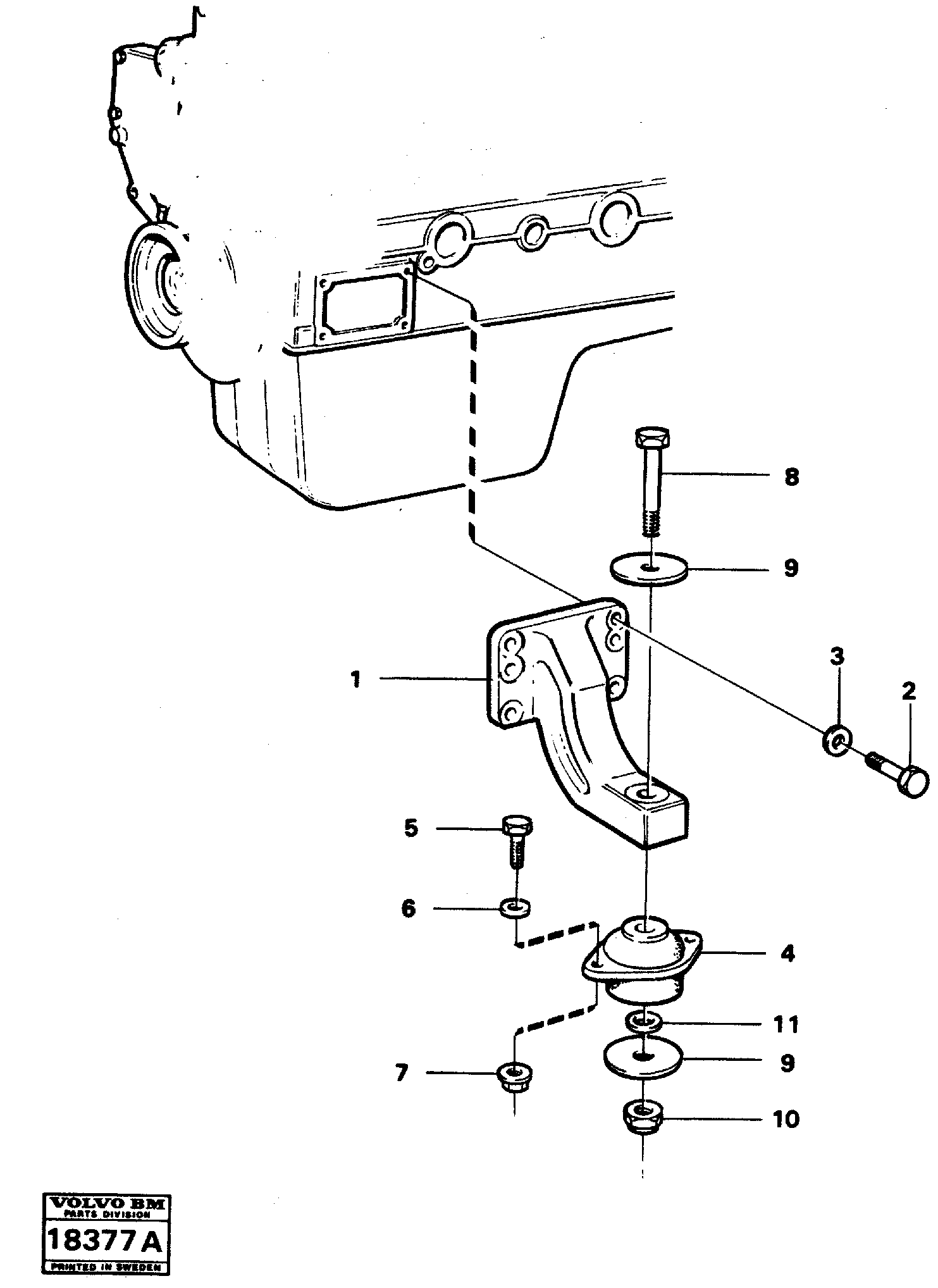 Схема запчастей Volvo L90 - 25713 Установка двигателя L90 L90