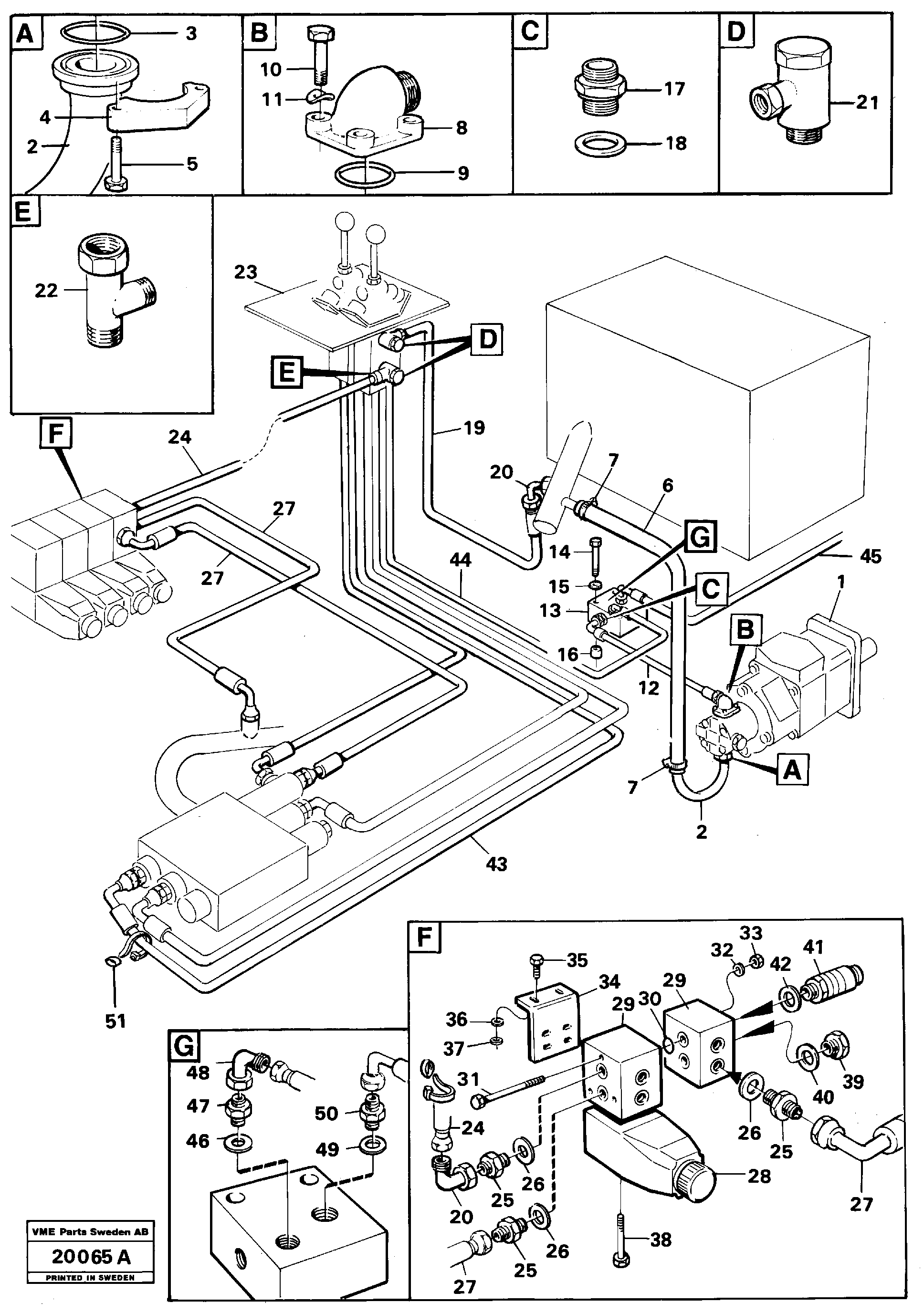 Схема запчастей Volvo L90 - 98412 Feed lines L90 L90