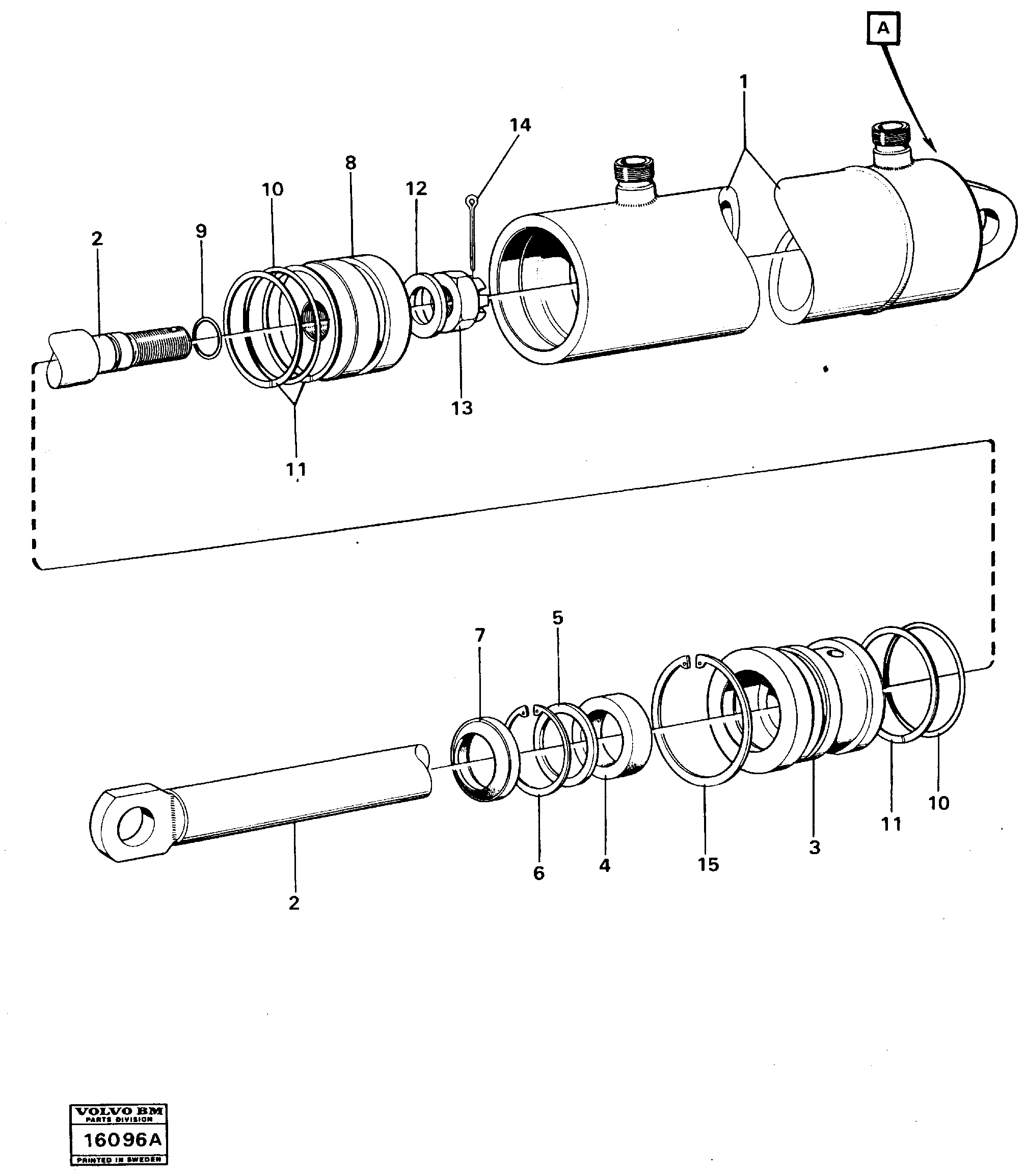 Схема запчастей Volvo L90 - 13574 Гидроцилиндр L90 L90