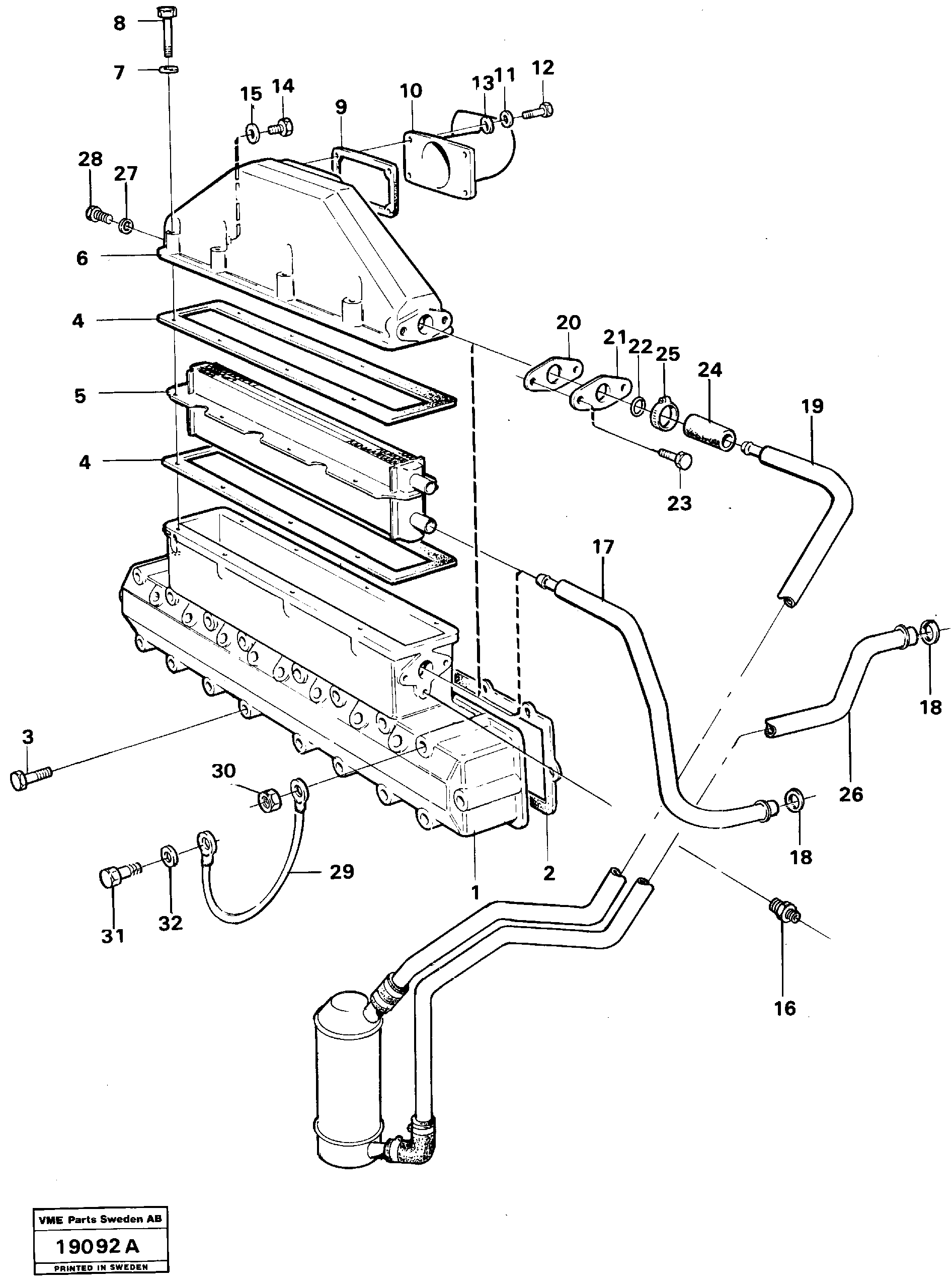 Схема запчастей Volvo L90 - 49296 High altitude design, intercooler L90 L90