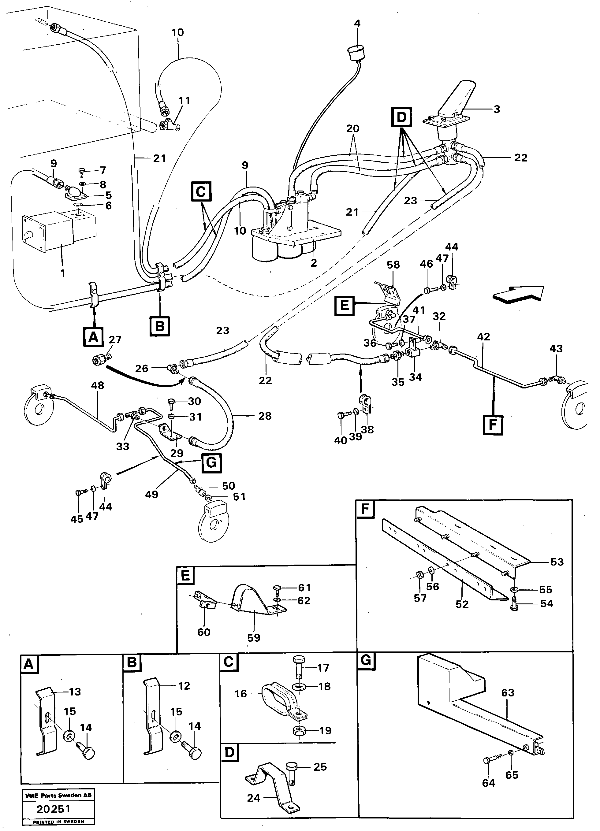 Схема запчастей Volvo L90 - 37061 Hydraulic brake system L90 L90