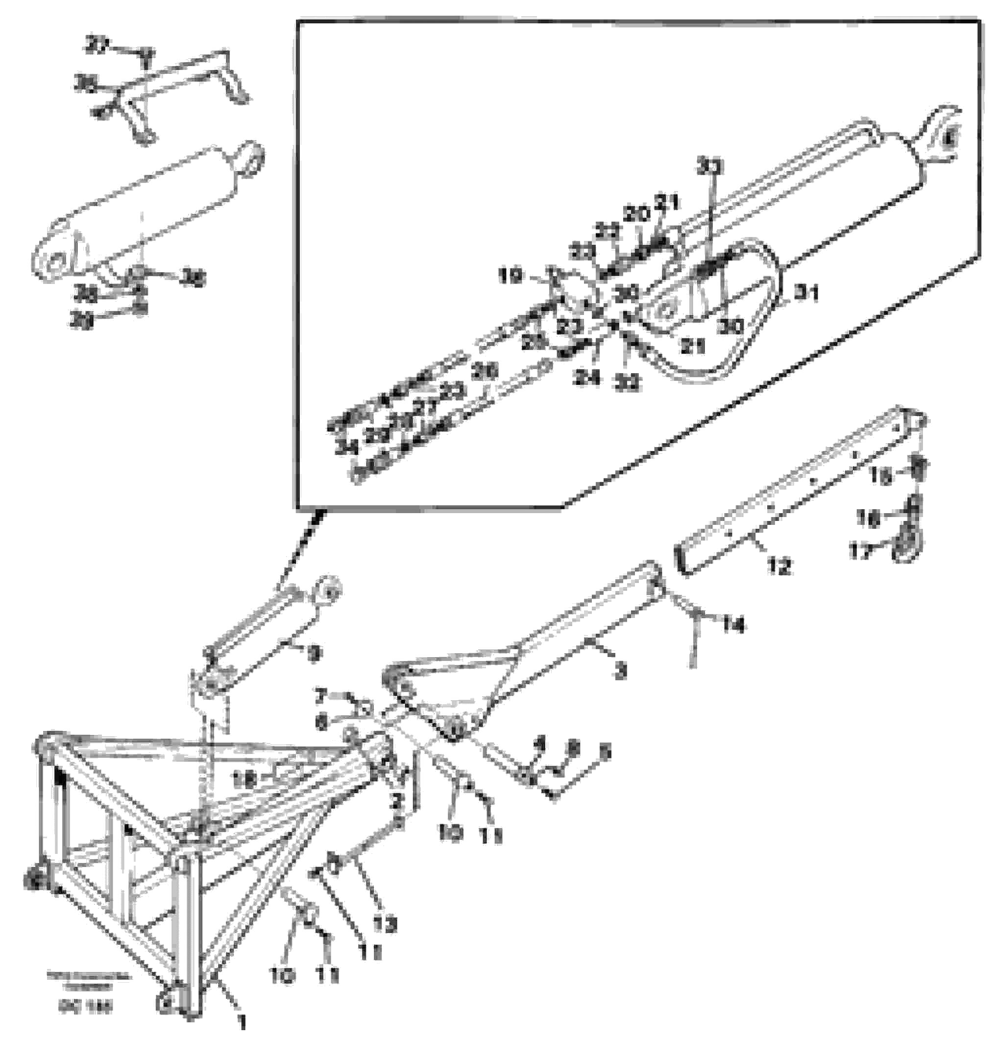 Схема запчастей Volvo L90 - 34162 Lifting arm, luffing ATTACHMENTS ATTACHMENTS WHEEL LOADERS GEN. - C