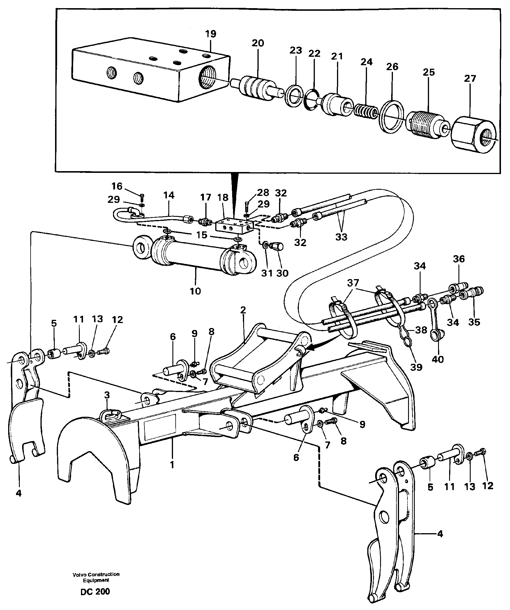 Схема запчастей Volvo L90 - 35827 Pole raiser bracket ATTACHMENTS ATTACHMENTS WHEEL LOADERS GEN. - C