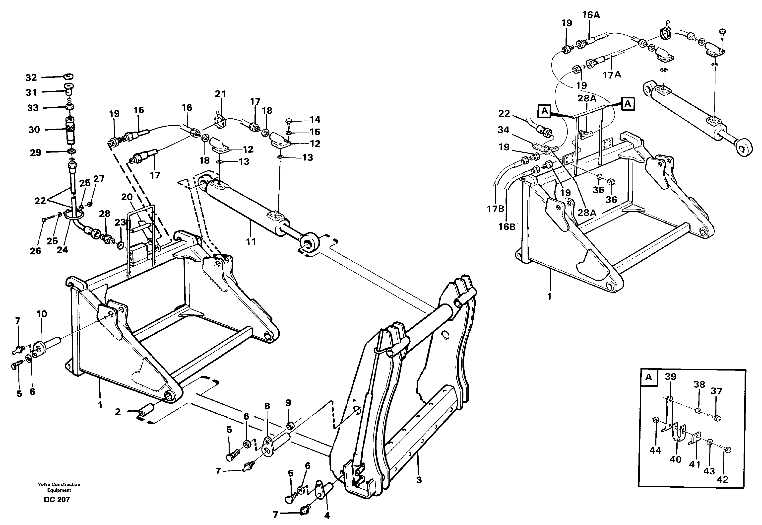 Схема запчастей Volvo L90 - 40094 Hydraulically-operated jib extension ATTACHMENTS ATTACHMENTS WHEEL LOADERS GEN. - C
