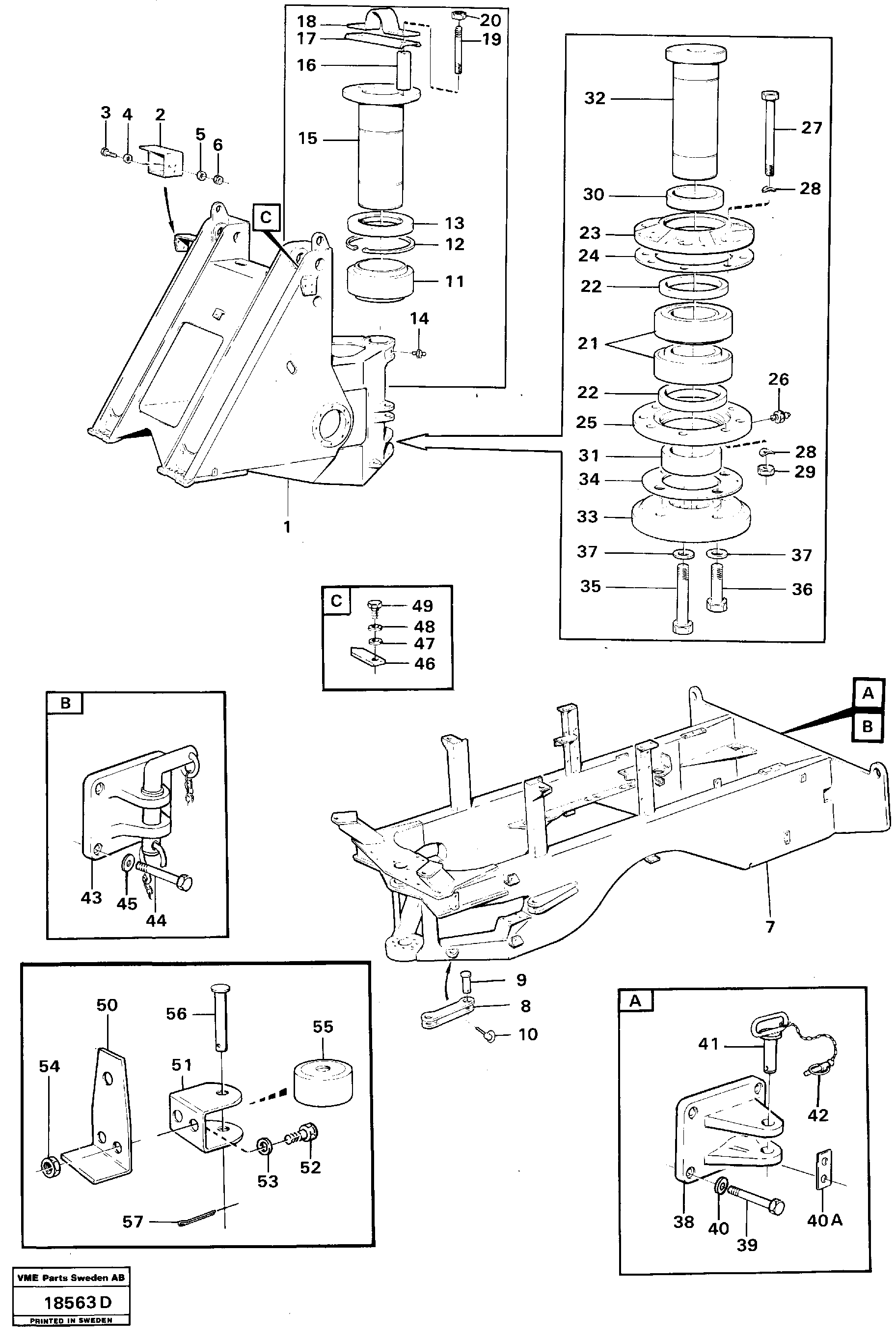 Схема запчастей Volvo L90 - 12380 Frame L90 L90