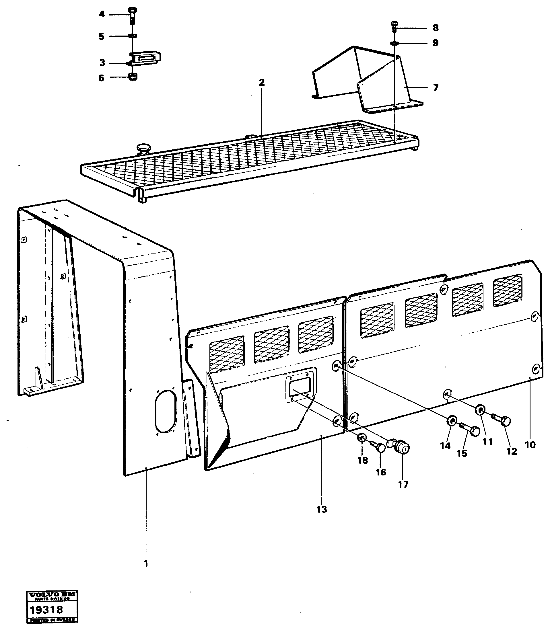 Схема запчастей Volvo L90 - 37065 Engine plate and side hatch L90 L90