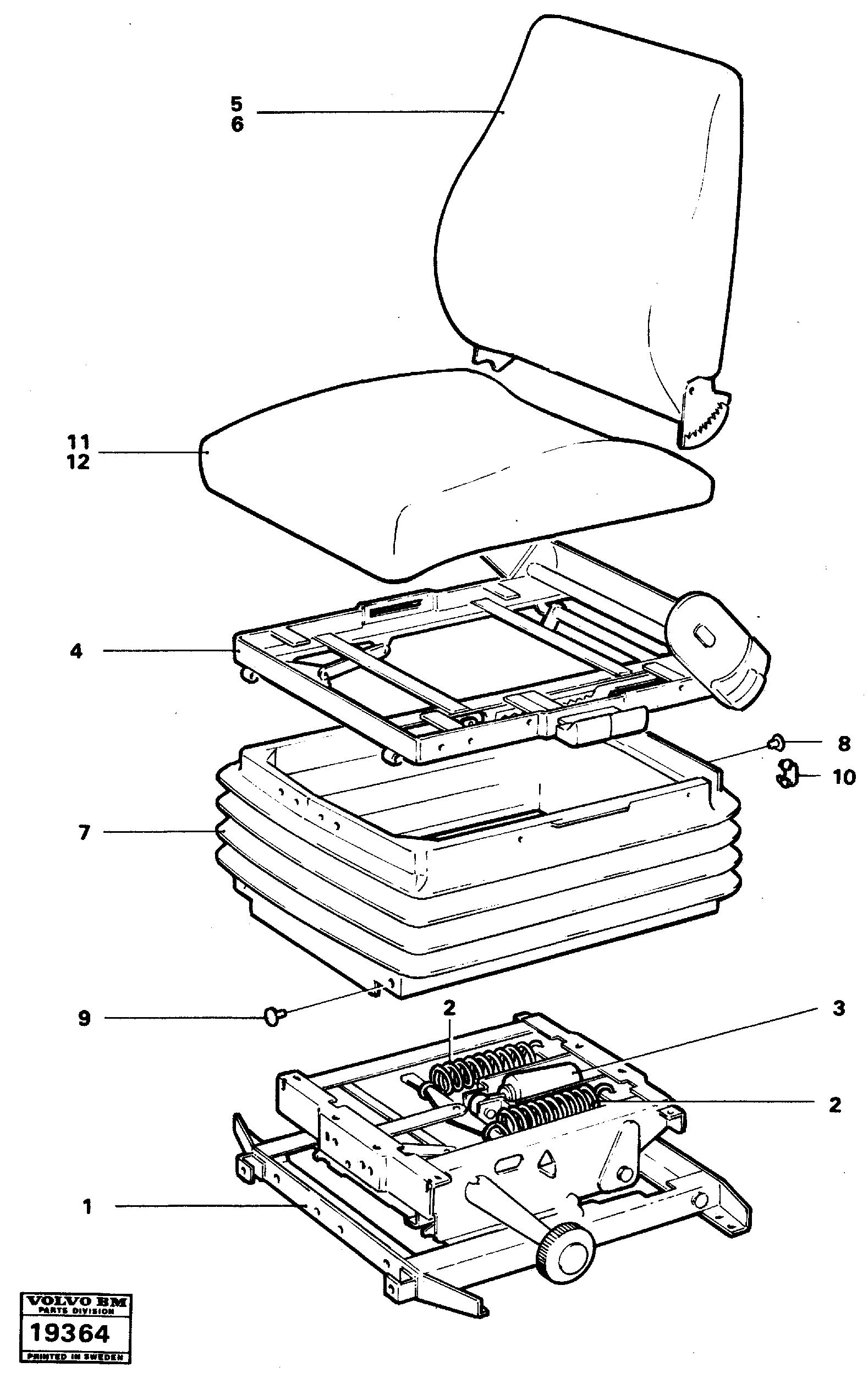 Схема запчастей Volvo L90 - 18996 Drivers seat L90 L90