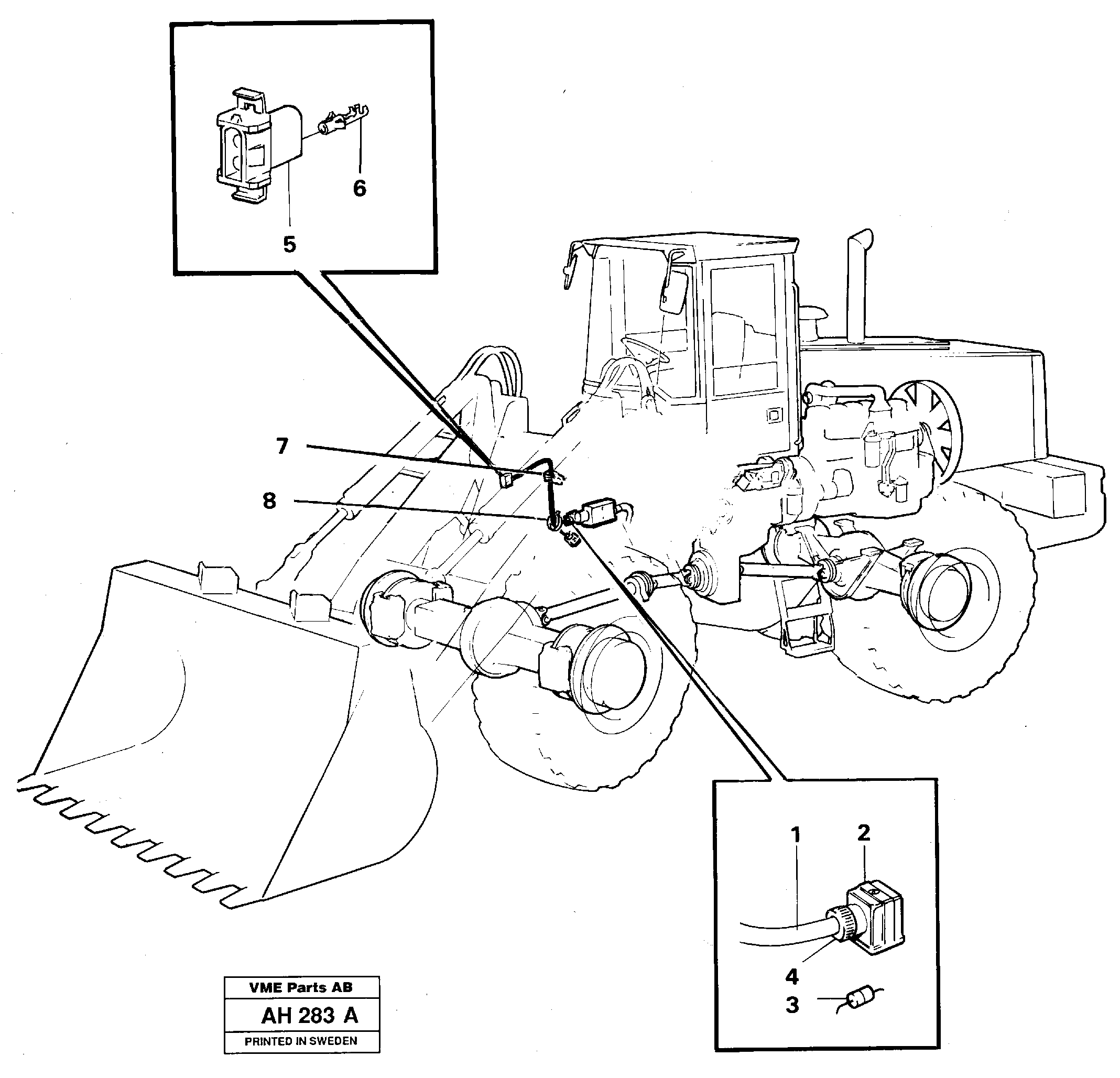 Схема запчастей Volvo L90B - 21269 Electrical system: Single acting lifting function L90B VOLVO BM VOLVO BM L90B