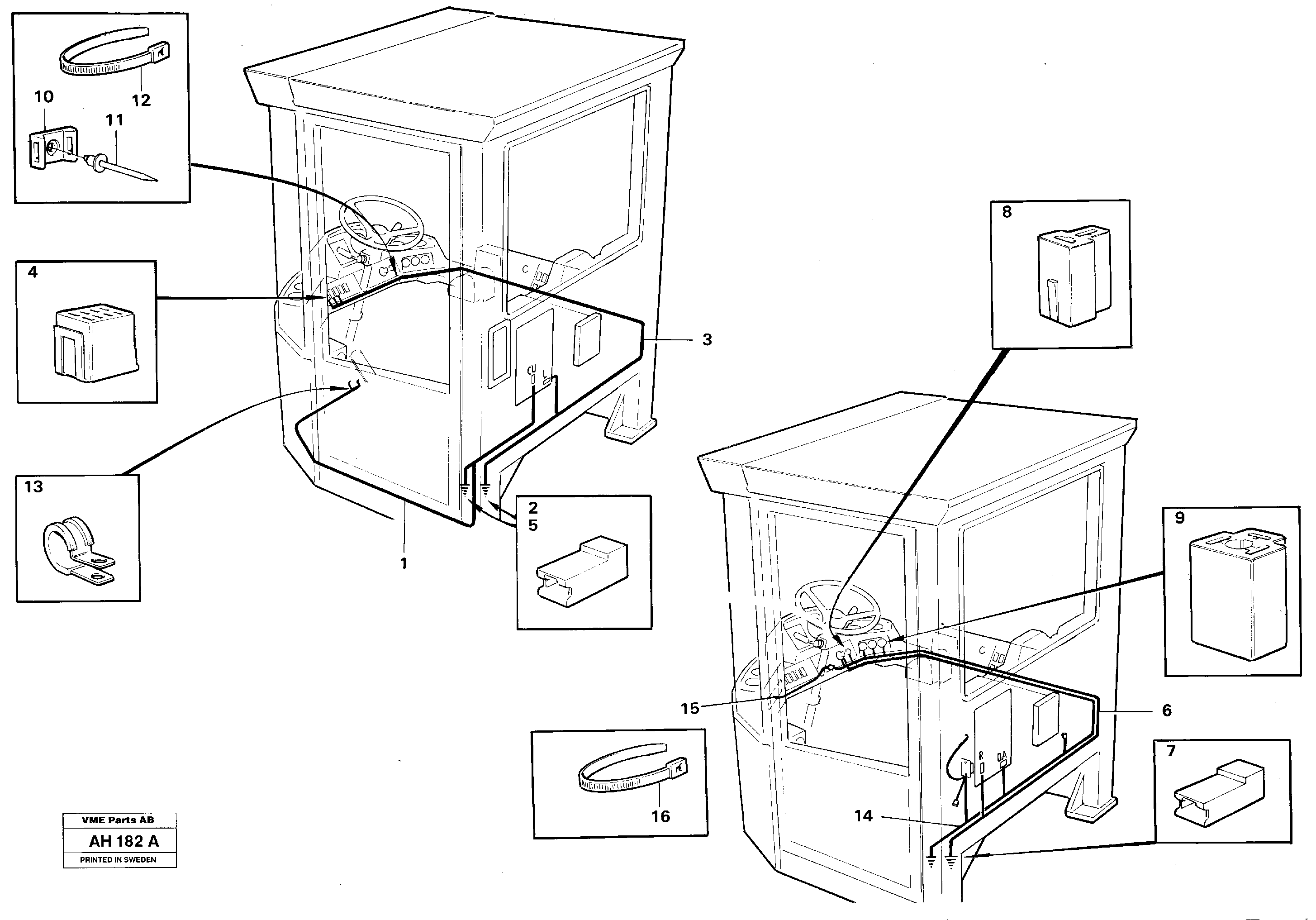 Схема запчастей Volvo L90B - 48720 Cable harnesses, cab L90B VOLVO BM VOLVO BM L90B