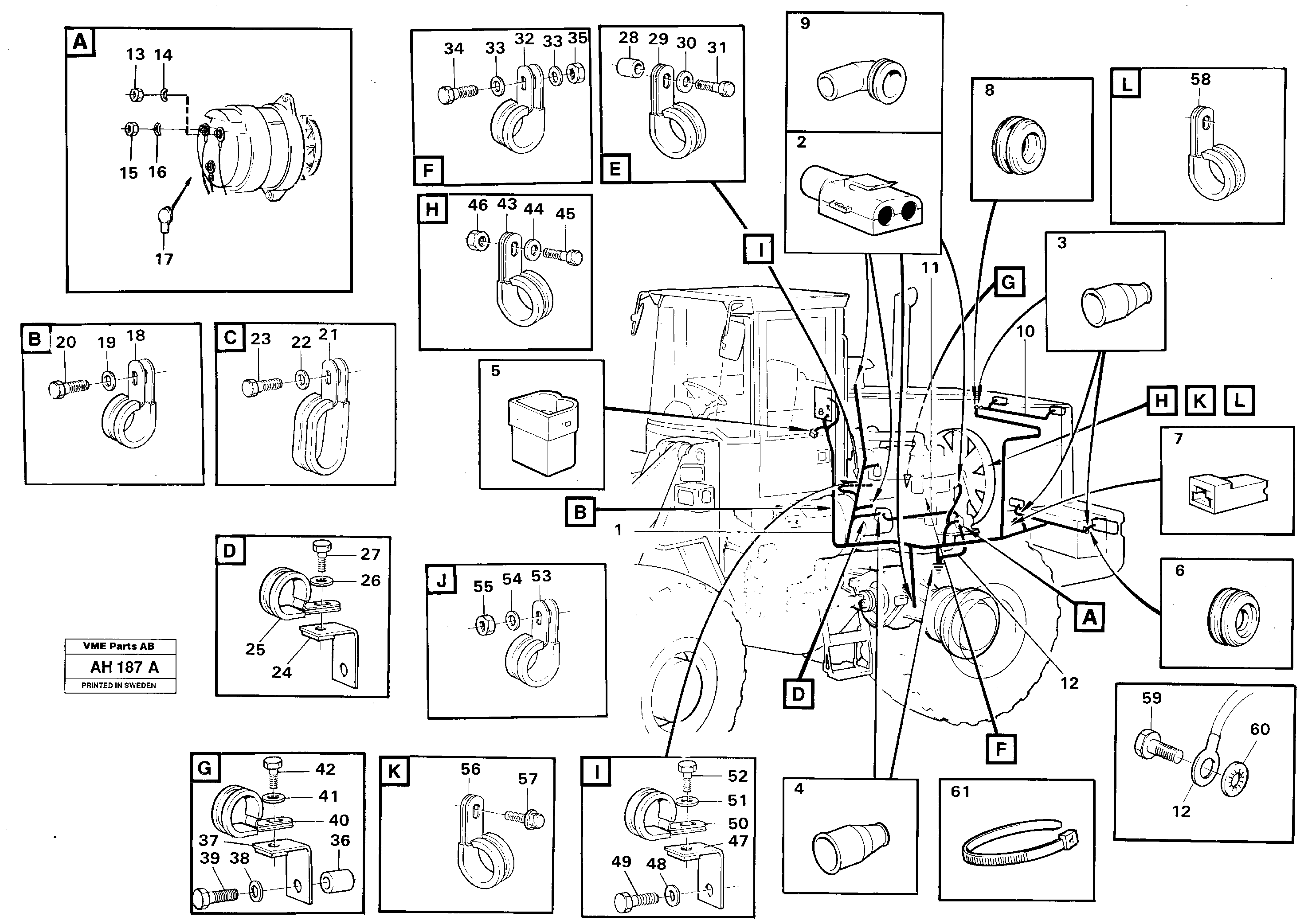 Схема запчастей Volvo L90B - 49680 Cable harnesses, rear L90B VOLVO BM VOLVO BM L90B