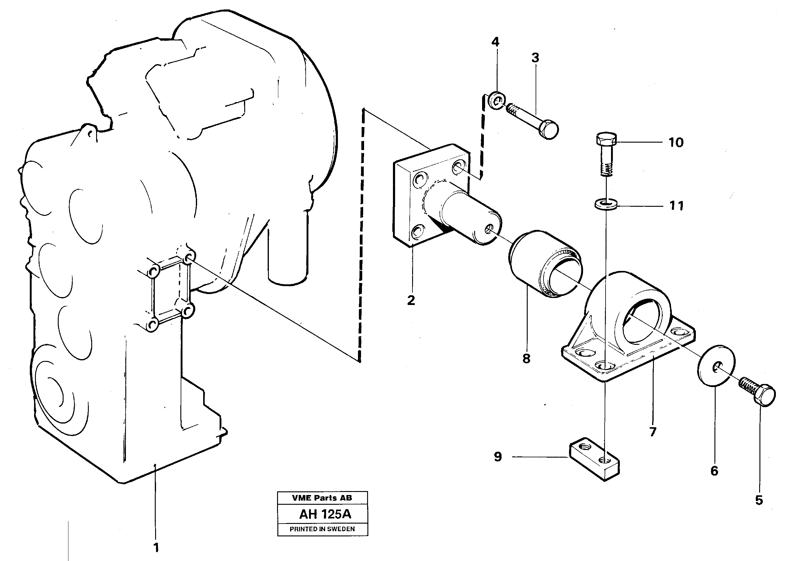 Схема запчастей Volvo L90B - 14714 Gear box housing with fitting parts L90B VOLVO BM VOLVO BM L90B