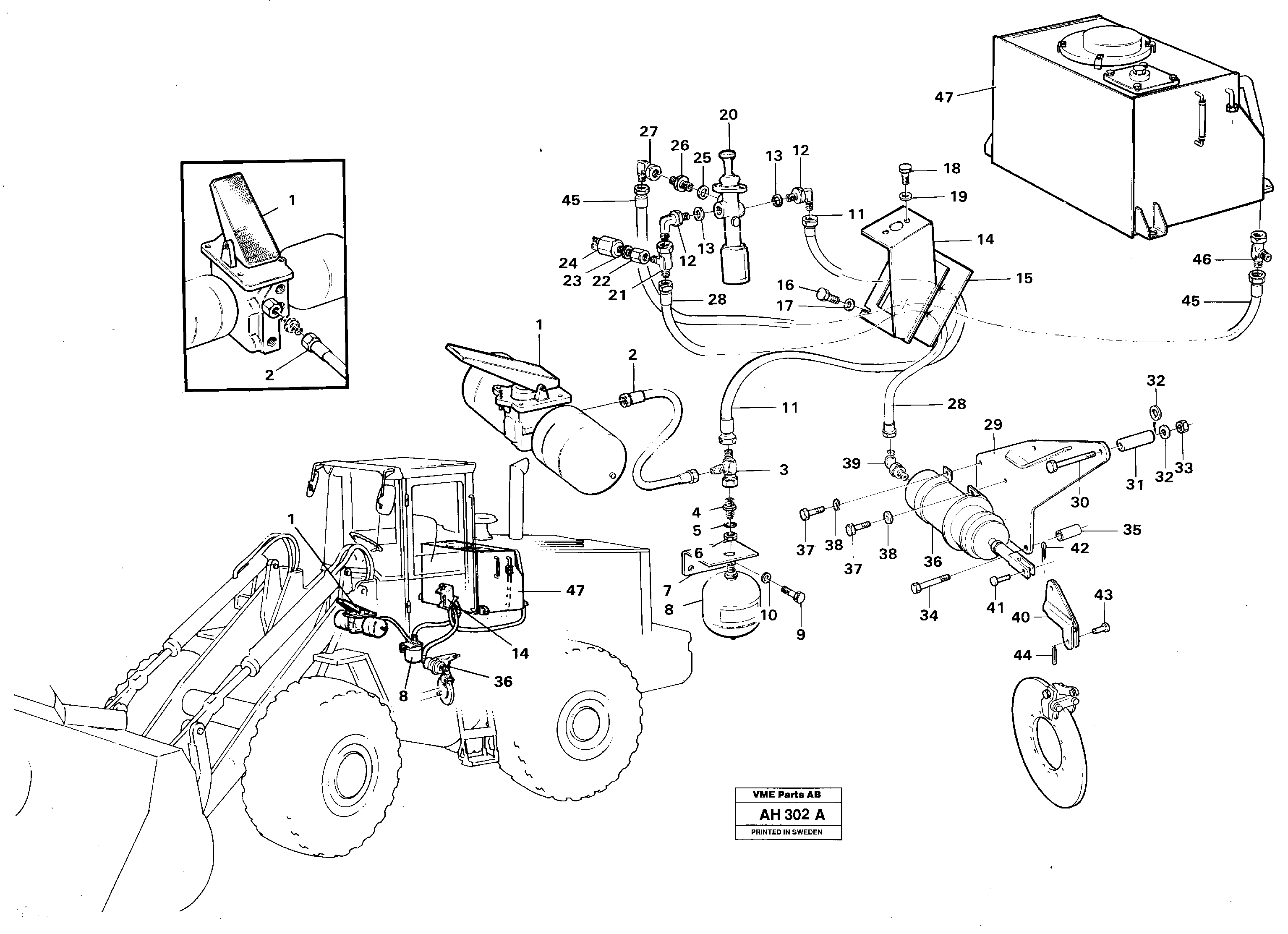 Схема запчастей Volvo L90B - 48768 Hydraulic parking brake L90B VOLVO BM VOLVO BM L90B