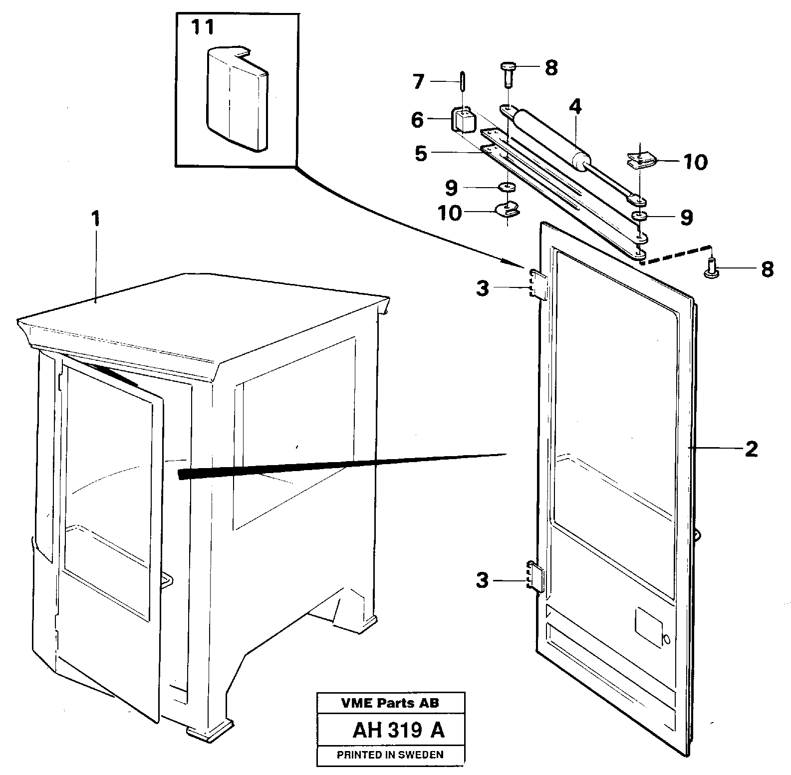 Схема запчастей Volvo L90B - 10077 Door mounting L90B VOLVO BM VOLVO BM L90B
