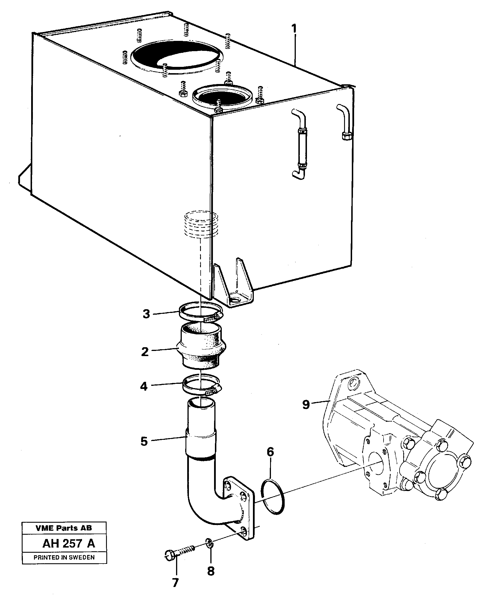 Схема запчастей Volvo L90B - 12044 Hydraulic system: Suction line L90B VOLVO BM VOLVO BM L90B